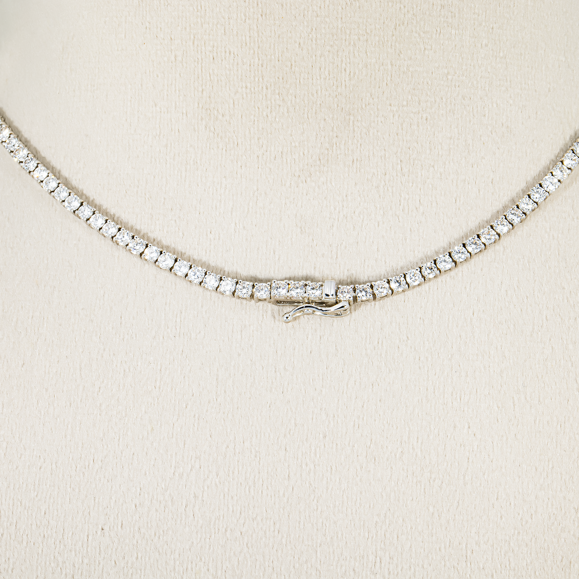 14K White Gold Round Diamond Tennis Chain 11.50ct (16"-20")