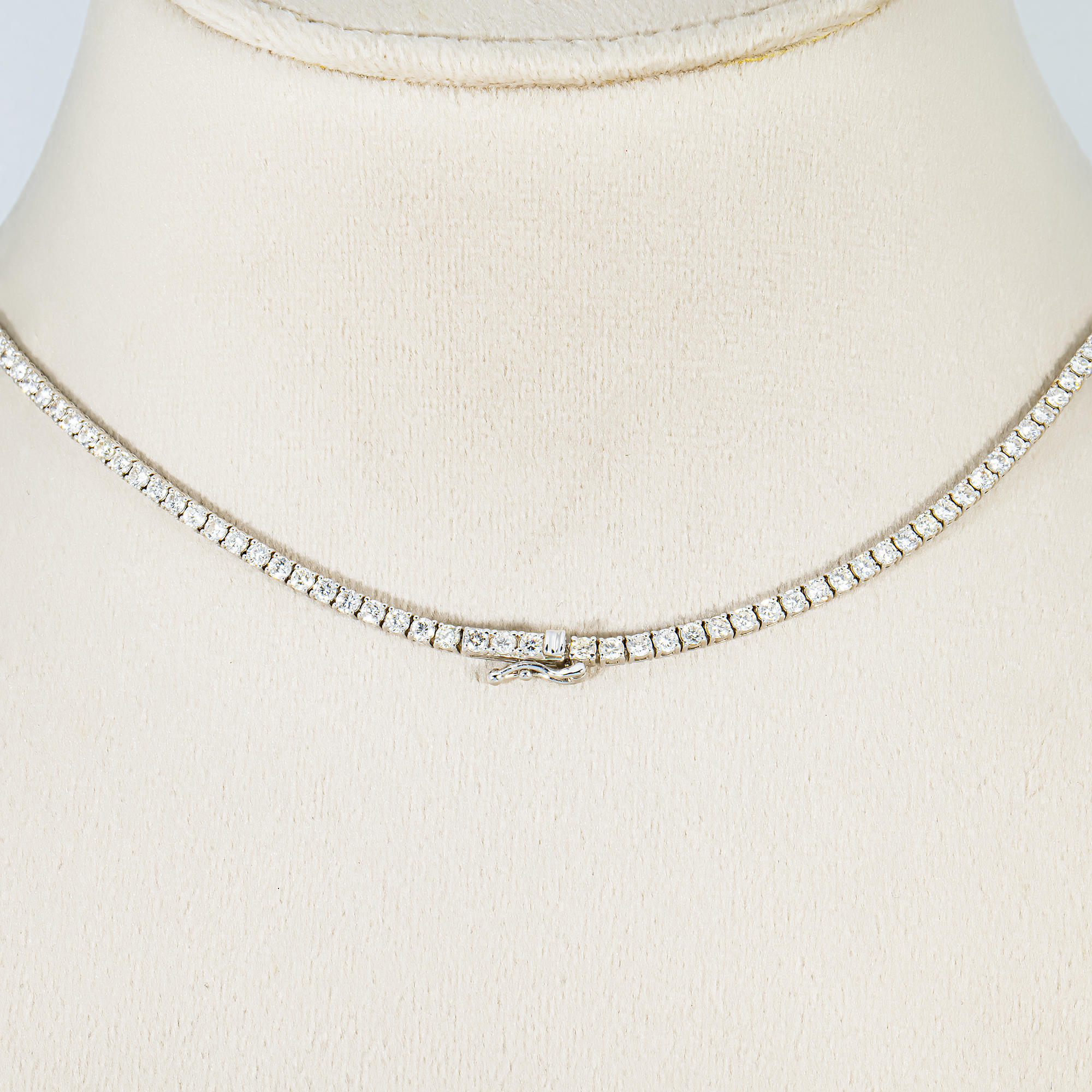 14K White Gold Round Diamond Tennis Chain 7.80cts (16"-22")