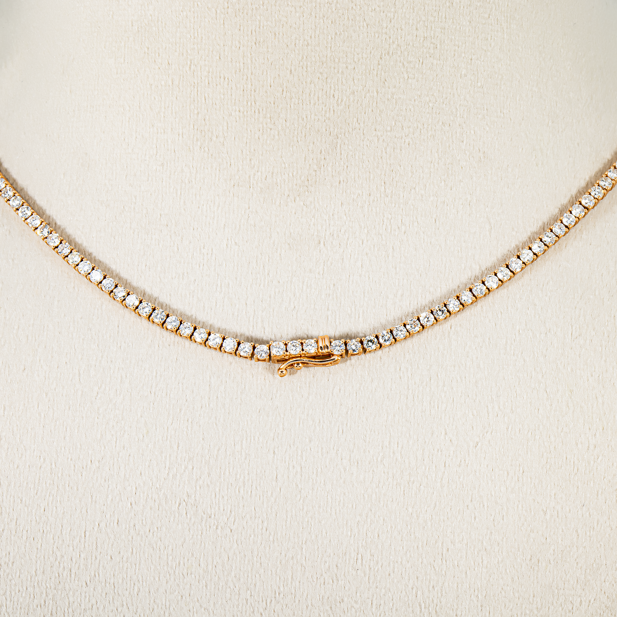 14K Rose Gold Diamond Tennis Chain 11.23ct (16"-22")