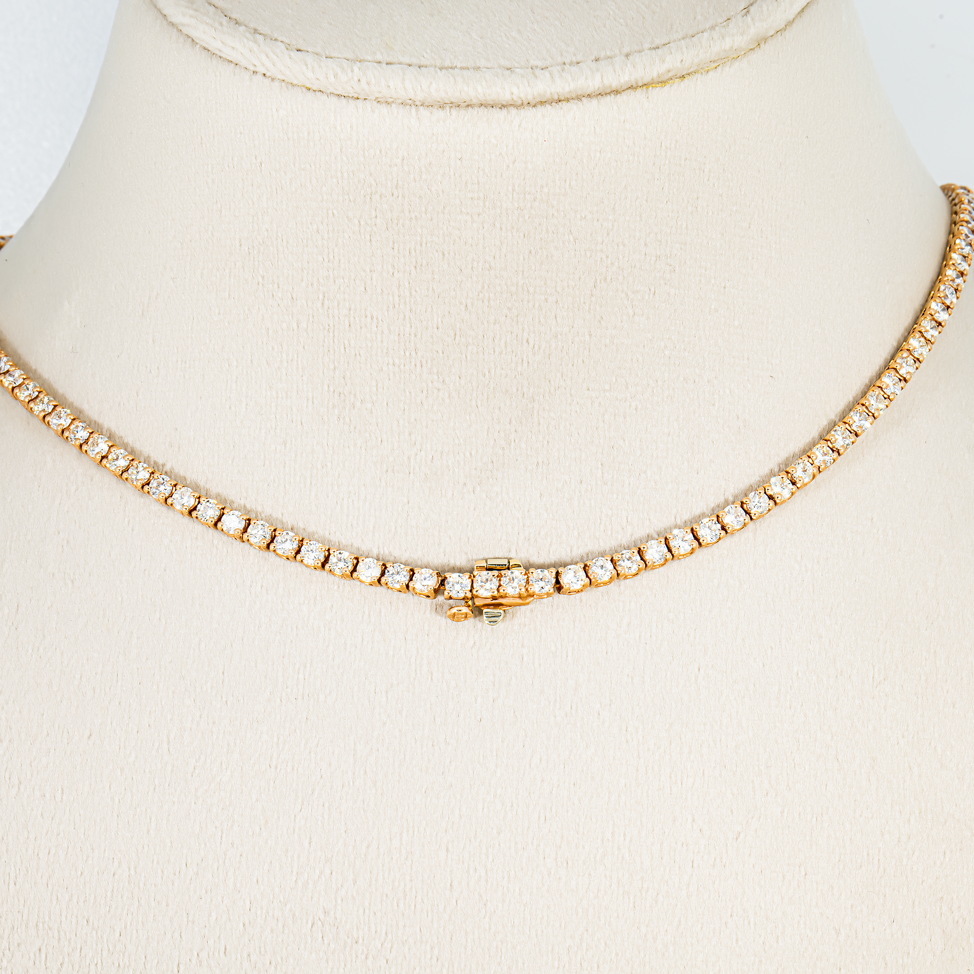 14k Rose Gold Diamond Tennis Chain 12.00ct (16"-22")