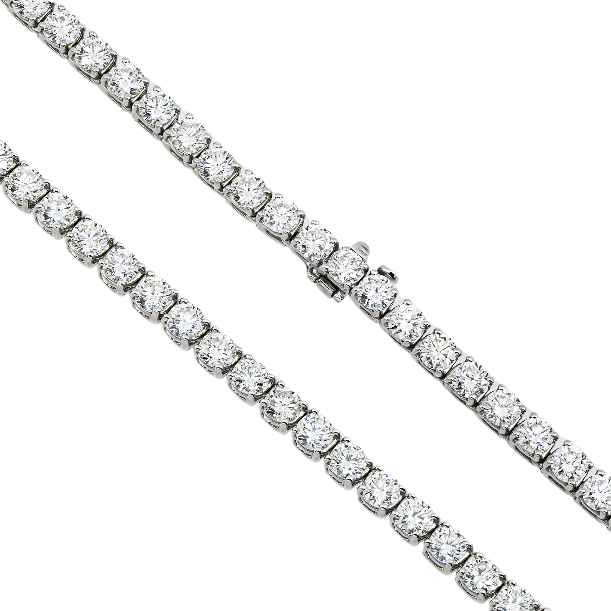 14K White Gold Round Diamond Tennis Chain 35.97ct (16"-22")