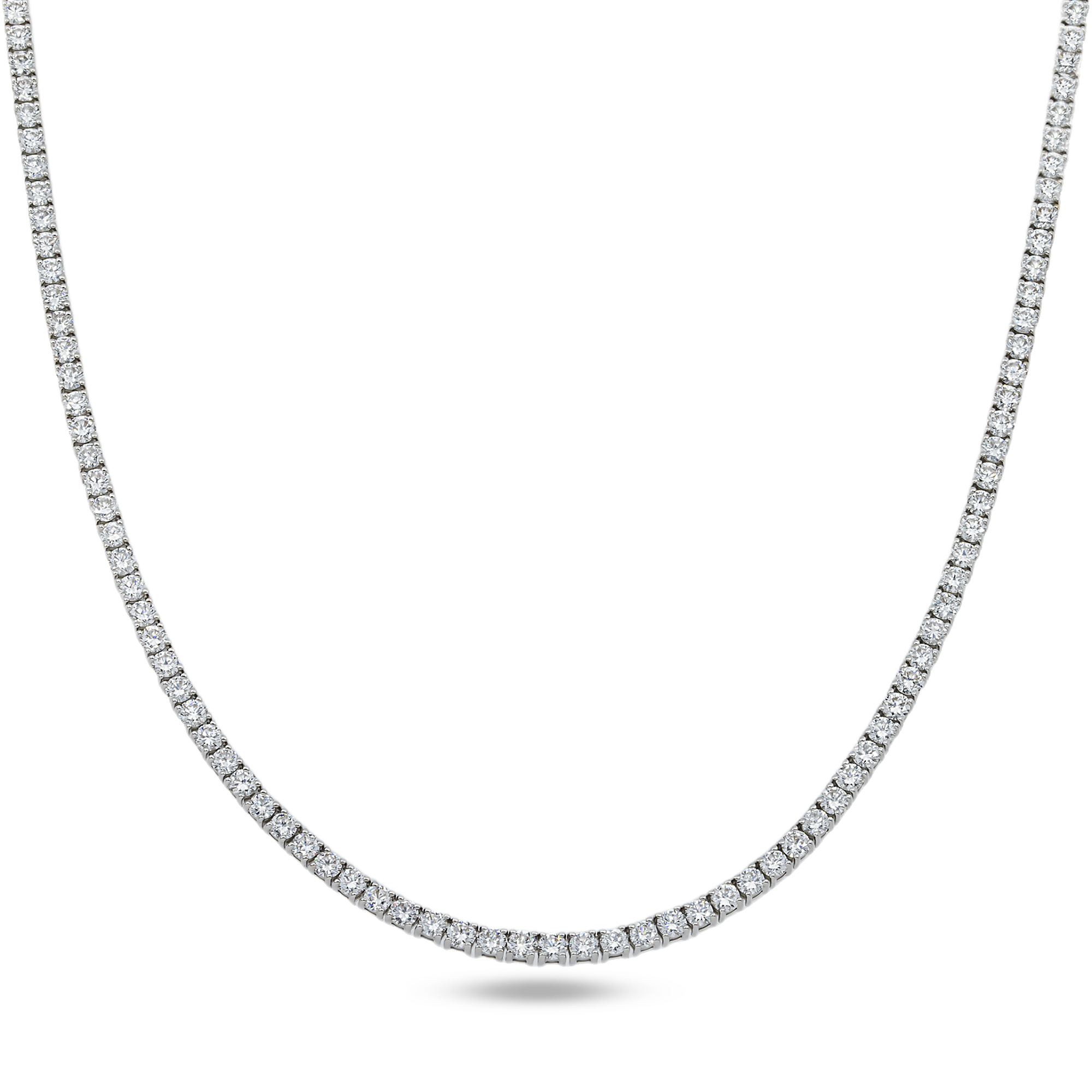 14K White Gold Round Diamond Tennis Chain 11.50ct (16"-20")