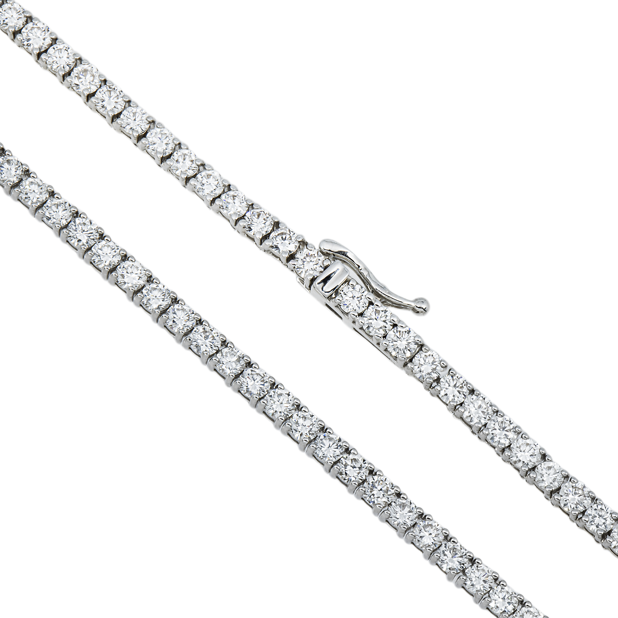 14K White Gold Round Diamond Tennis Chain 11.50ct (16"-20")