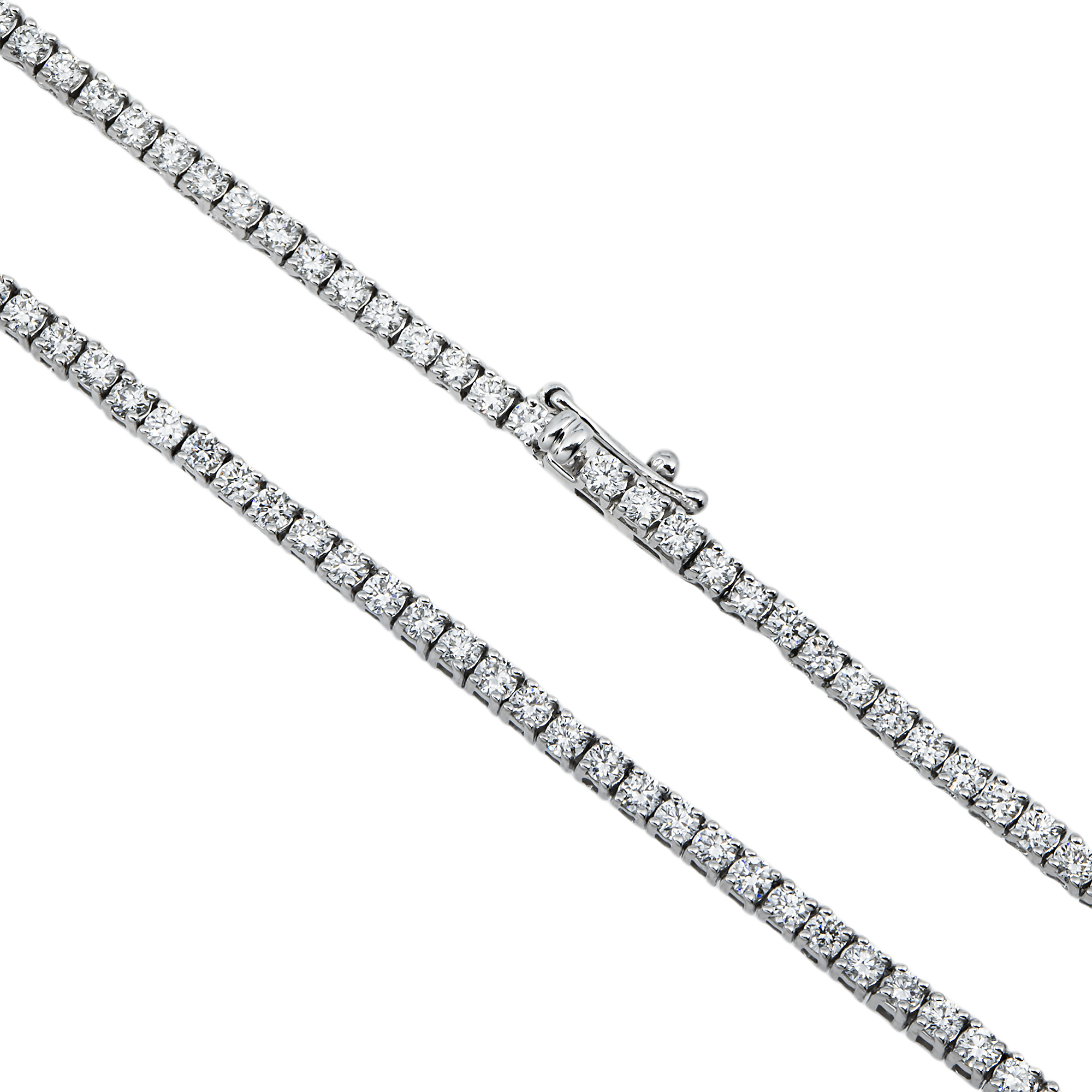 14K White Gold Round Diamond Tennis Chain 6.17ct (16"-22")