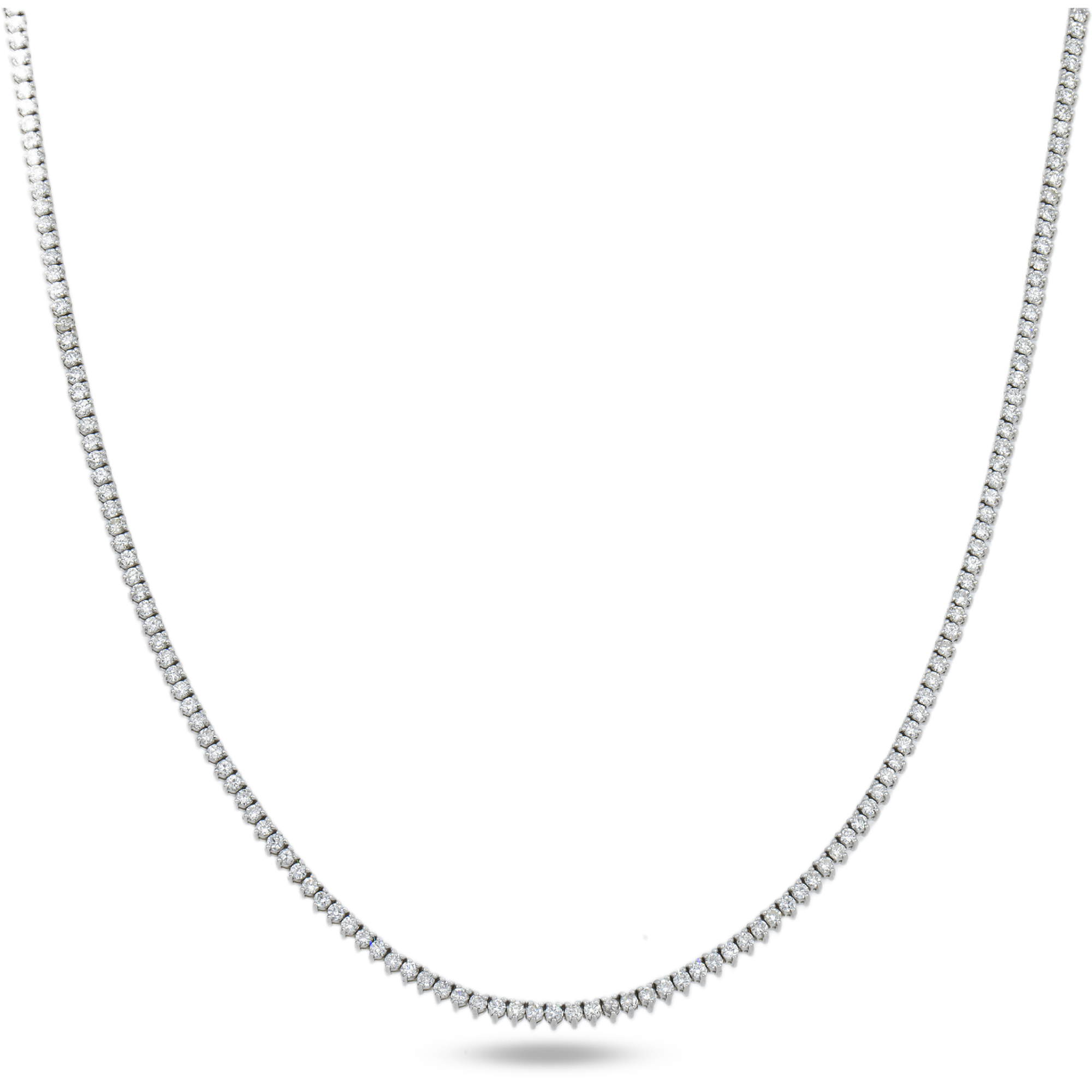 14K White Gold Round Diamond Tennis Chain 3.75ct (16"-22")