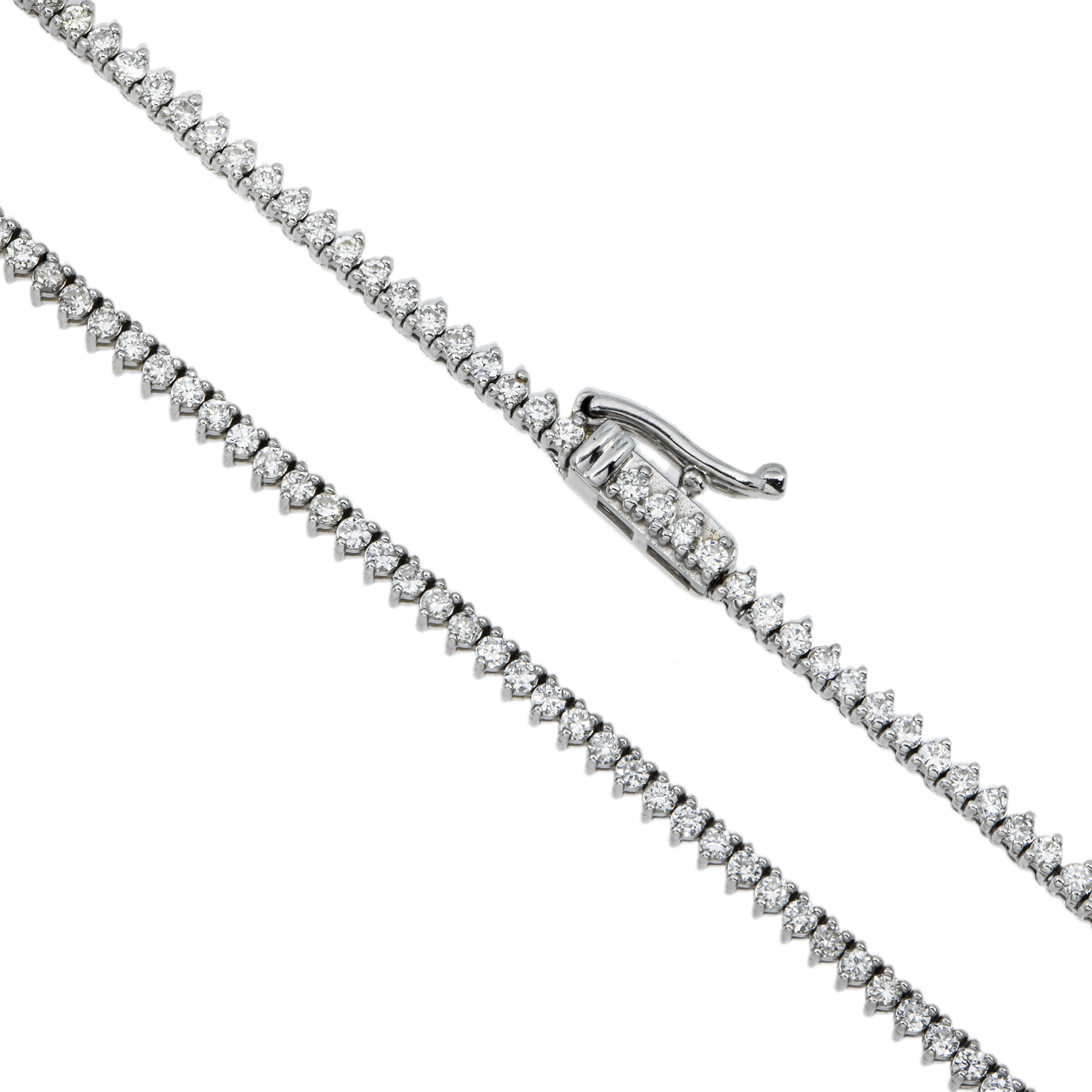 14K White Gold Round Diamond Tennis Chain 3.75ct (16"-22")