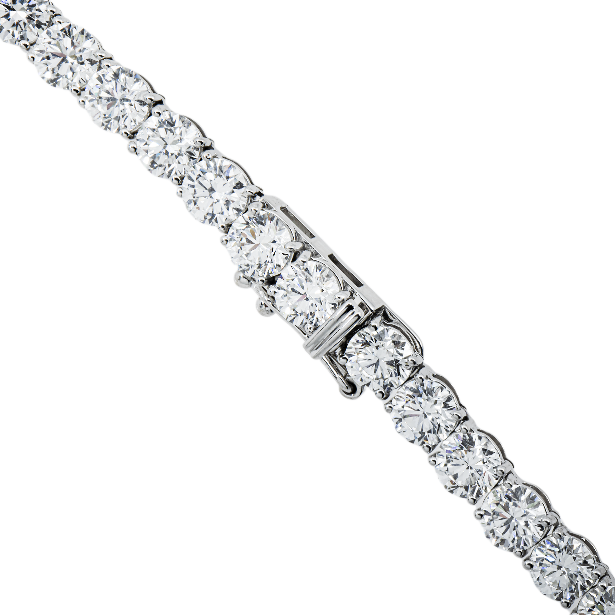 14K White Gold Round Diamond Tennis Chain 53.85ct  (16"-22")
