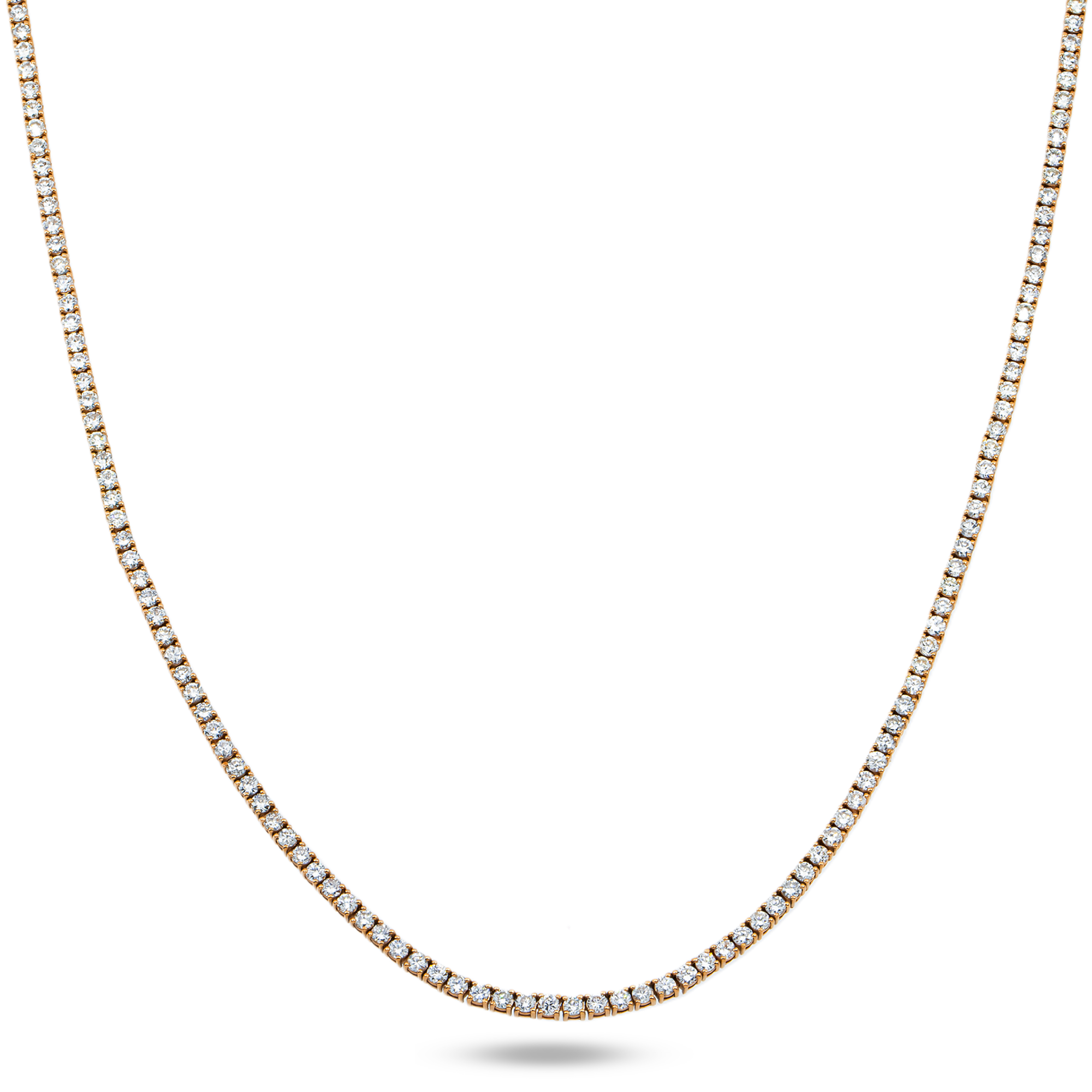 14K Rose Gold Diamond Tennis Chain 11.23ct (16"-22")