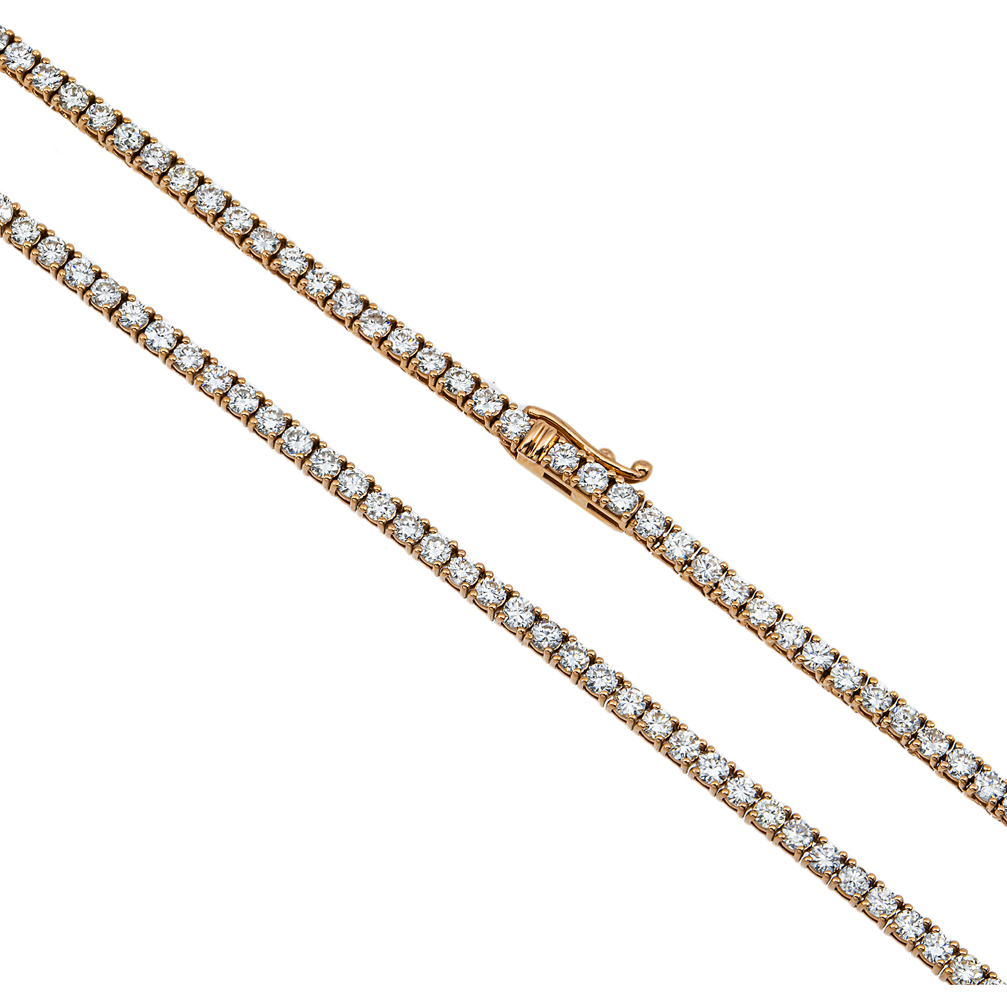 14K Rose Gold Diamond Tennis Chain 11.23ct (16"-22")