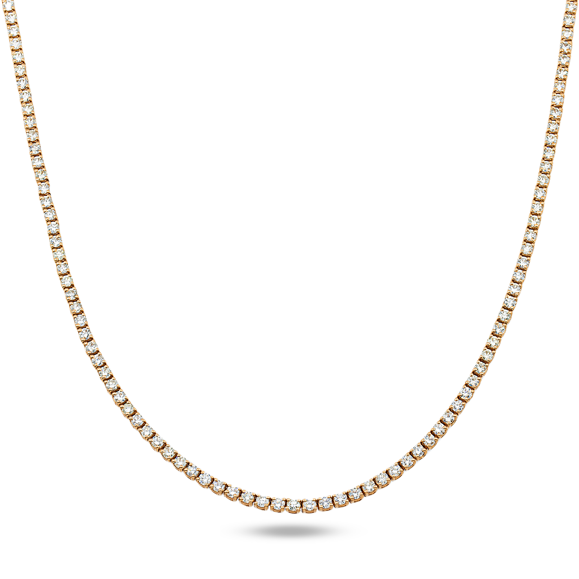 14k Rose Gold Diamond Tennis Chain 12.00ct (16"-22")