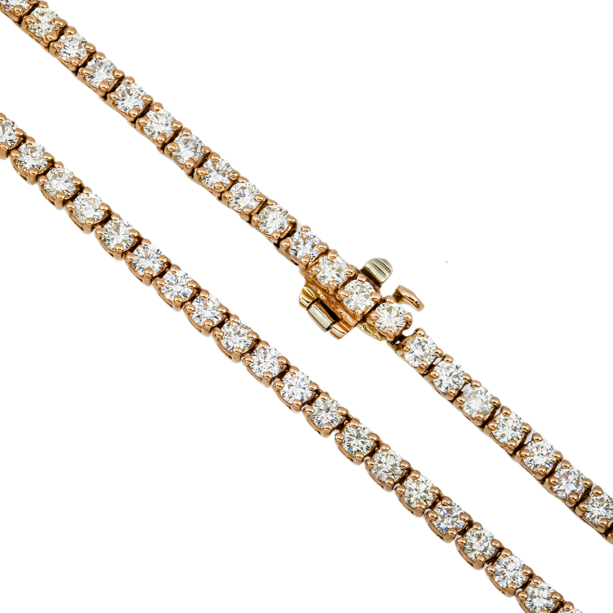 14k Rose Gold Diamond Tennis Chain 12.00ct (16"-22")