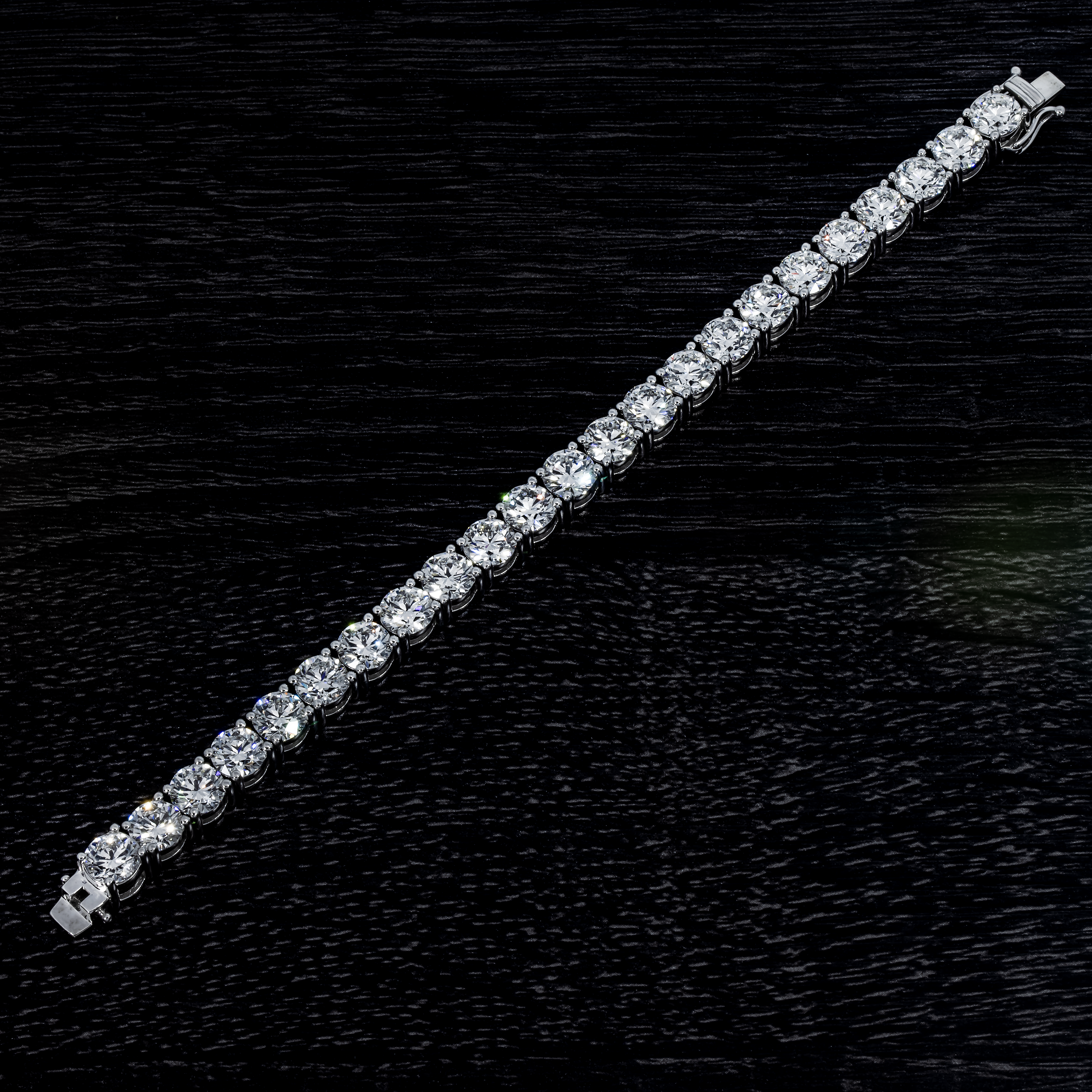 14K White Gold Round Diamond Tennis Bracelet 34.65Ct Bracelets