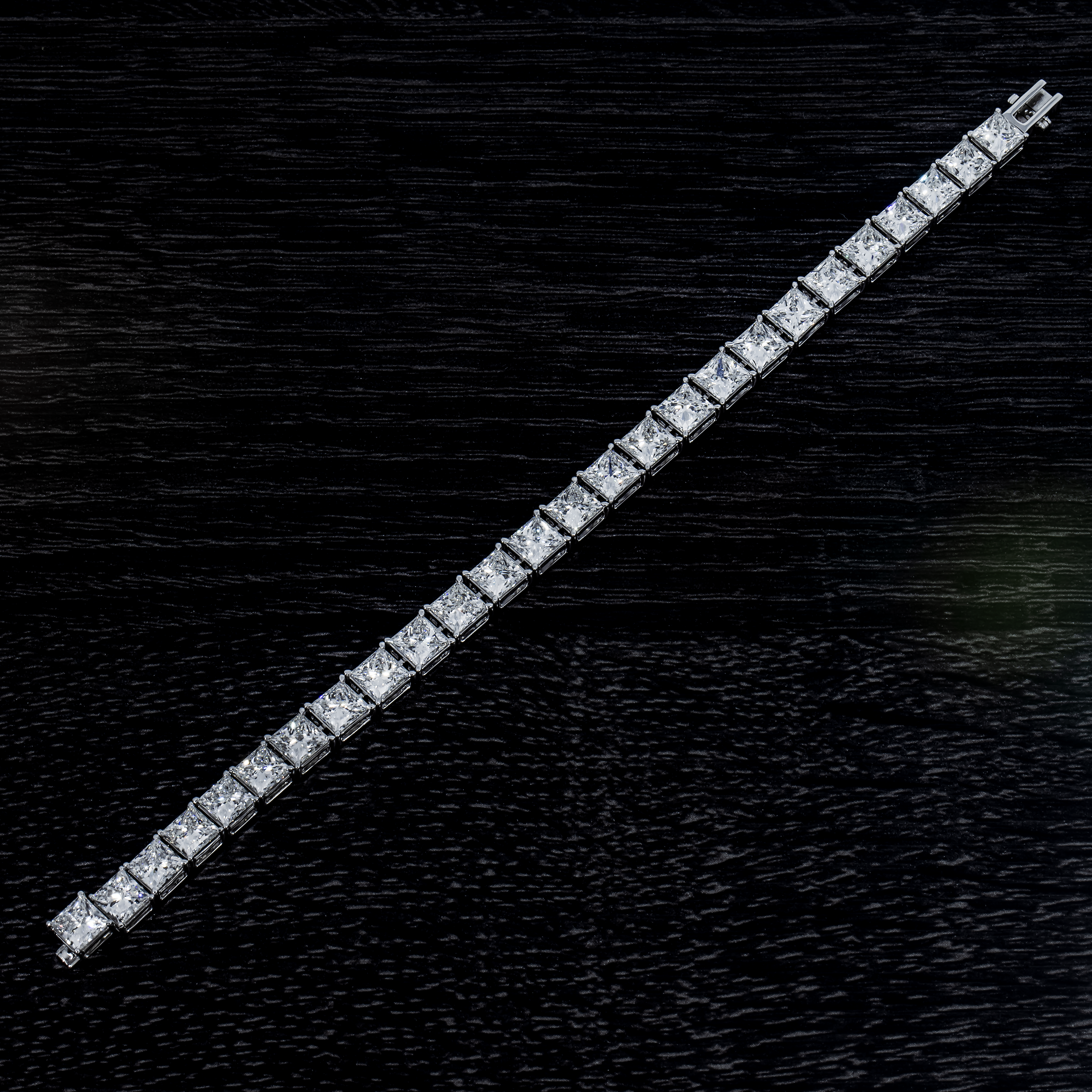 14K White Gold Princess Cut Diamond Tennis Bracelet 27.25Ct Bracelets