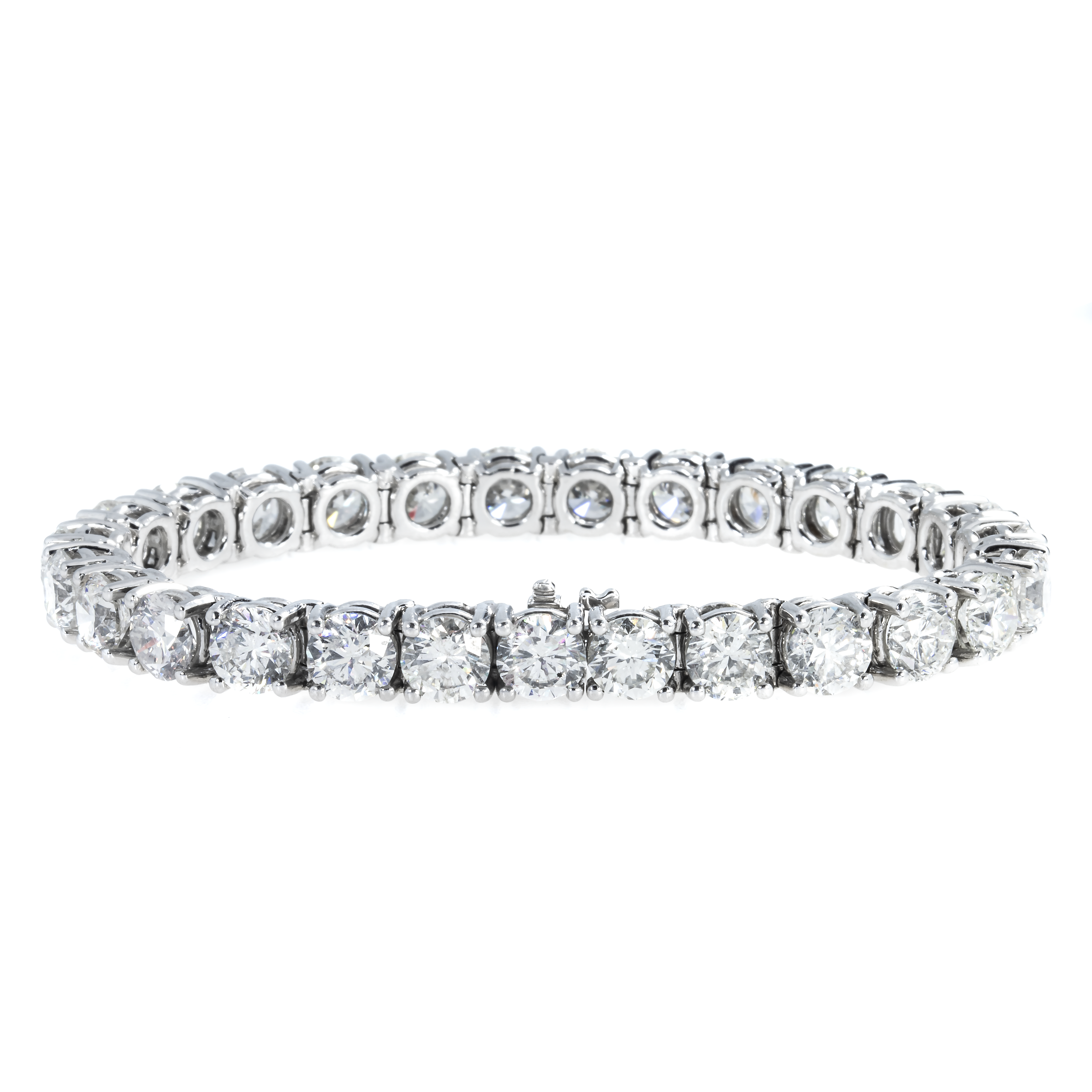 14K White Gold Round Diamond Tennis Bracelet 27.27Ct Bracelets