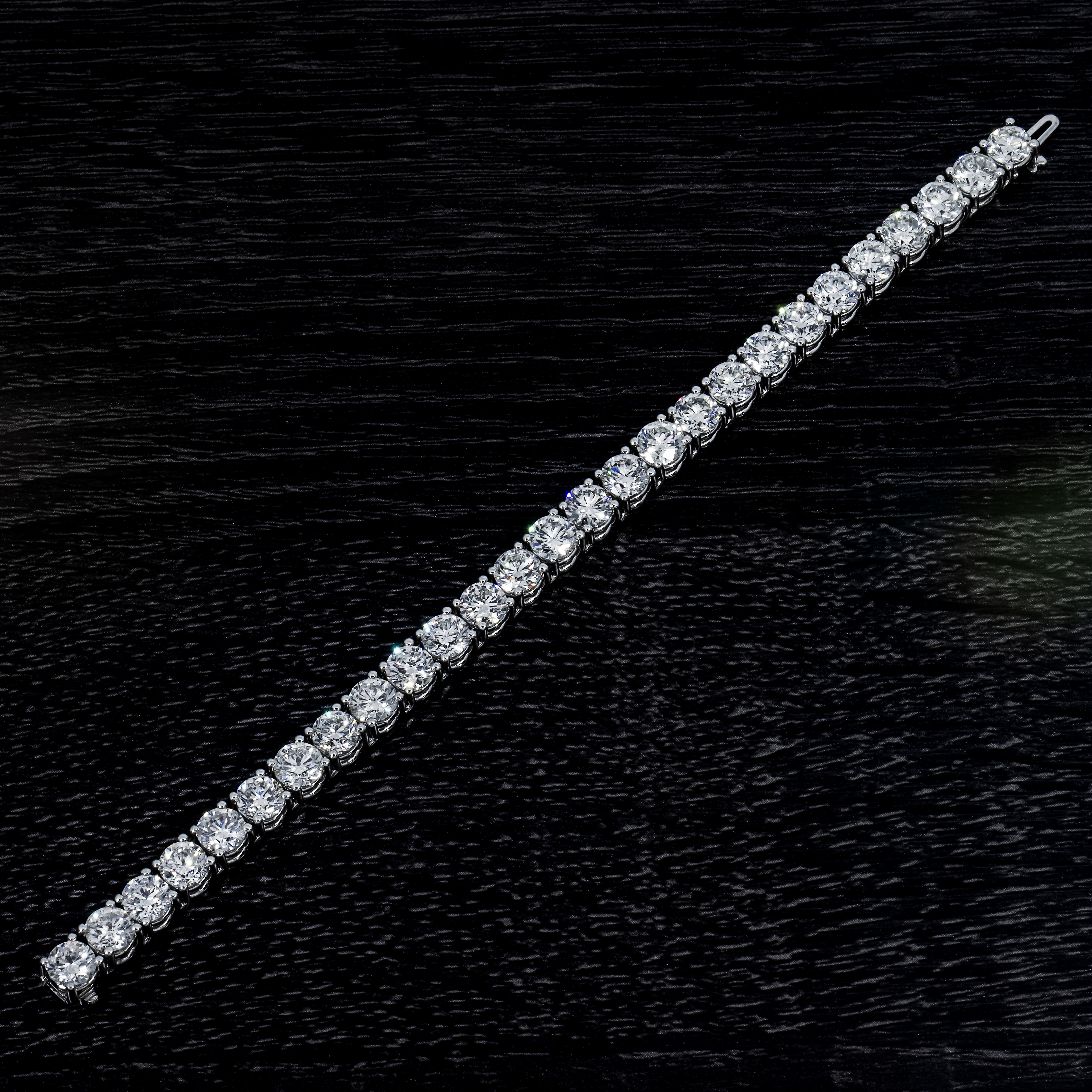 14K White Gold Round Diamond Tennis Bracelet 27.27Ct Bracelets