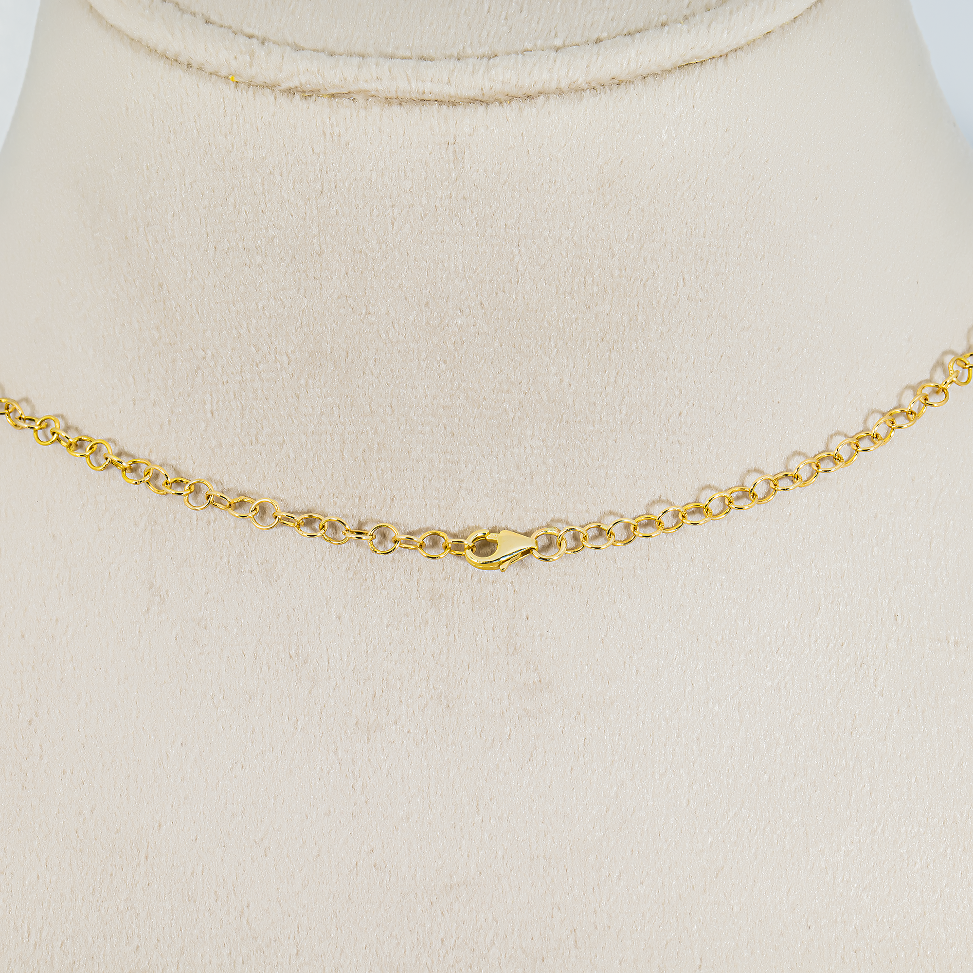 14K Yellow Gold Diamond Triple Baguette Necklace 0.88ct