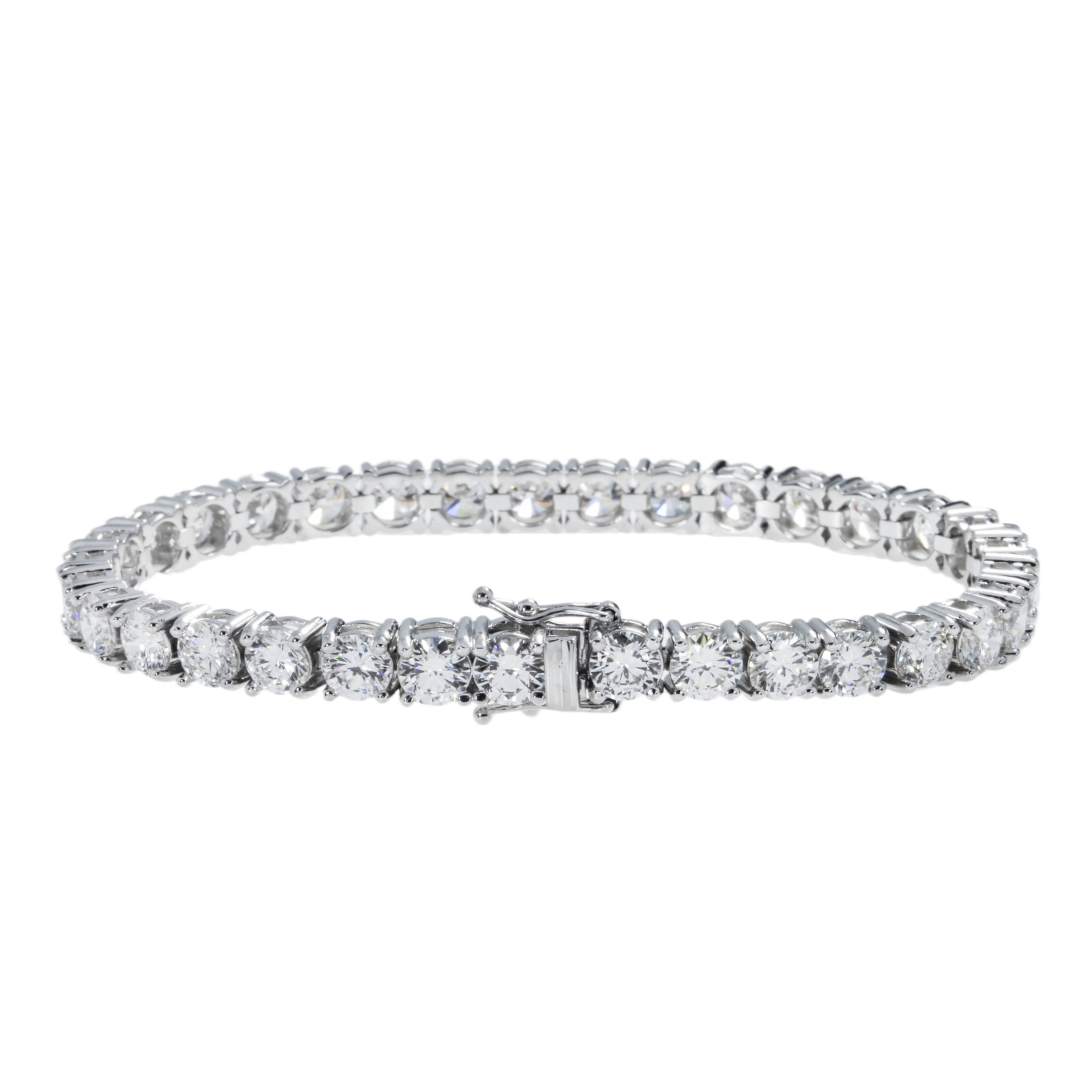 14K White Gold Round Diamond Tennis Bracelet 14.20Ct Bracelets