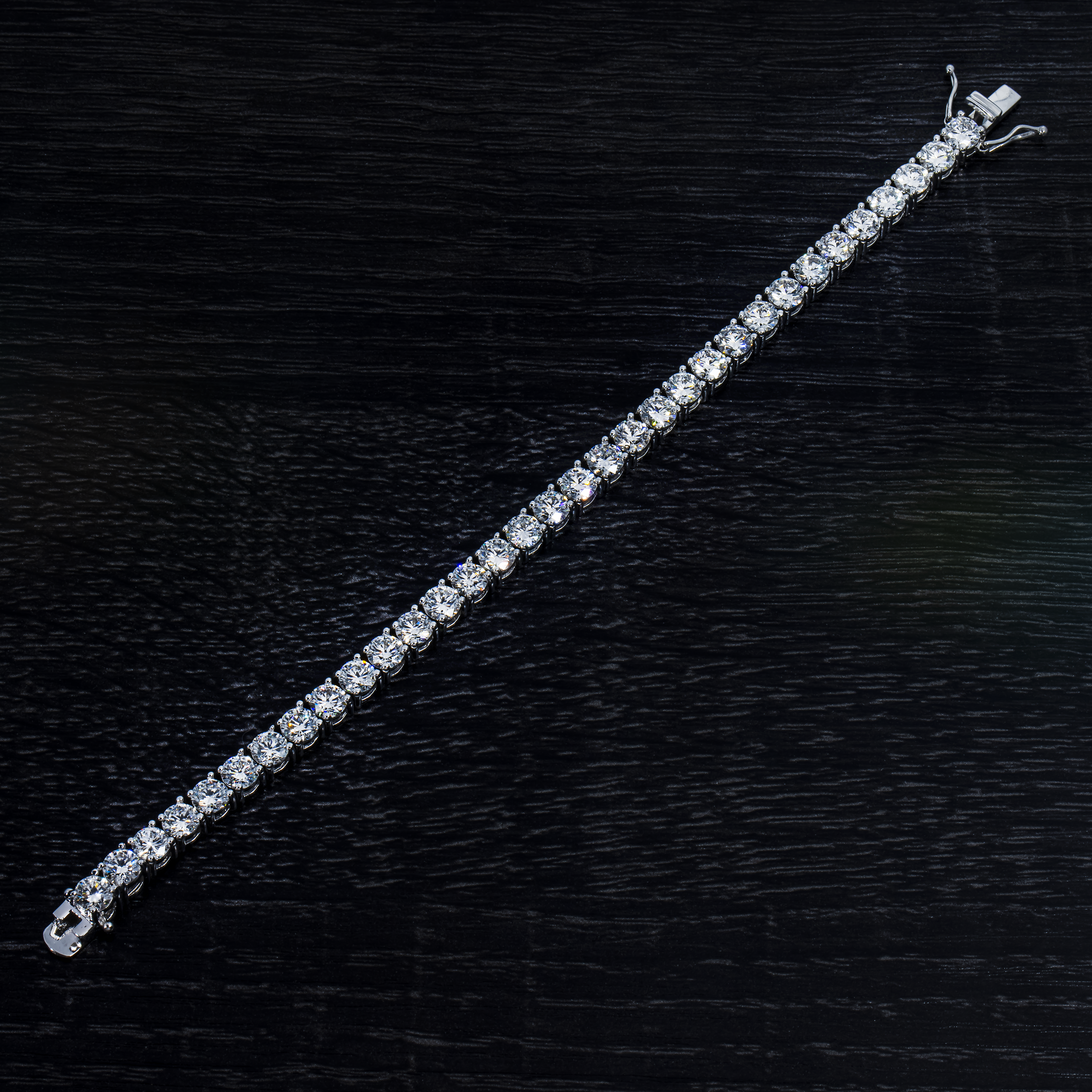14K White Gold Round Diamond Tennis Bracelet 14.20Ct Bracelets