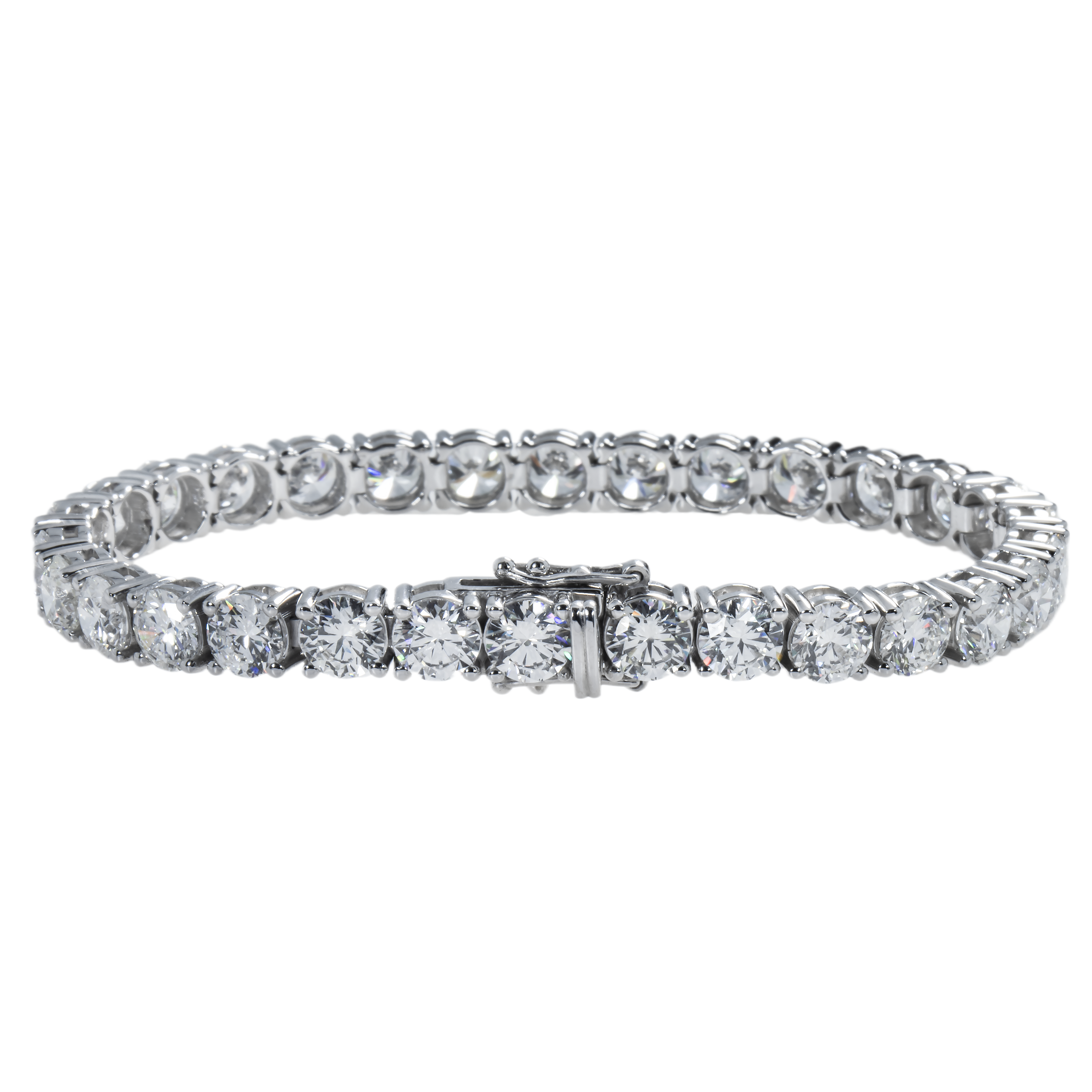 14K White Gold Round Diamond Tennis Bracelet 22.10Ct Bracelets