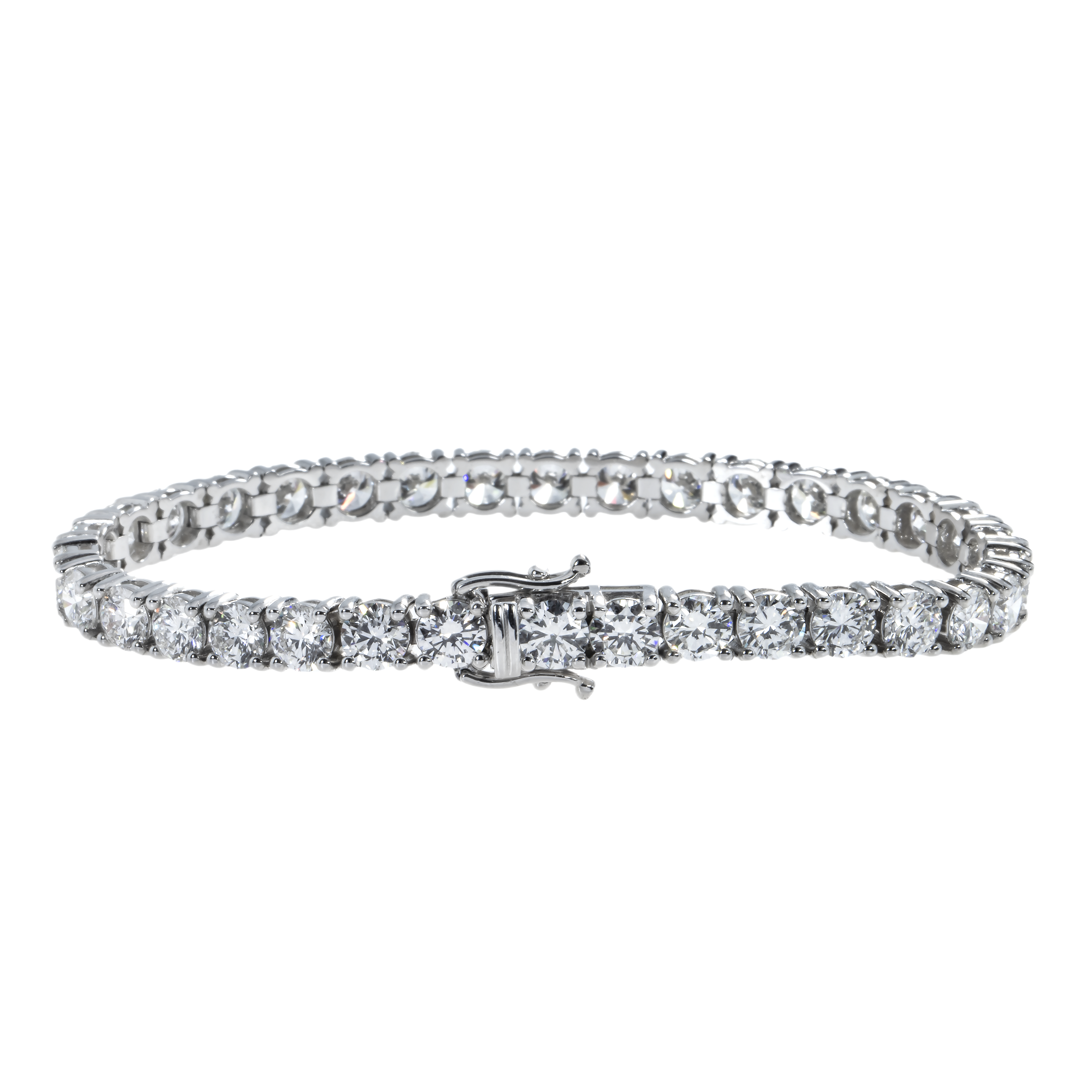 14K White Gold Round Diamond Tennis Bracelet 14.80Ct Bracelets