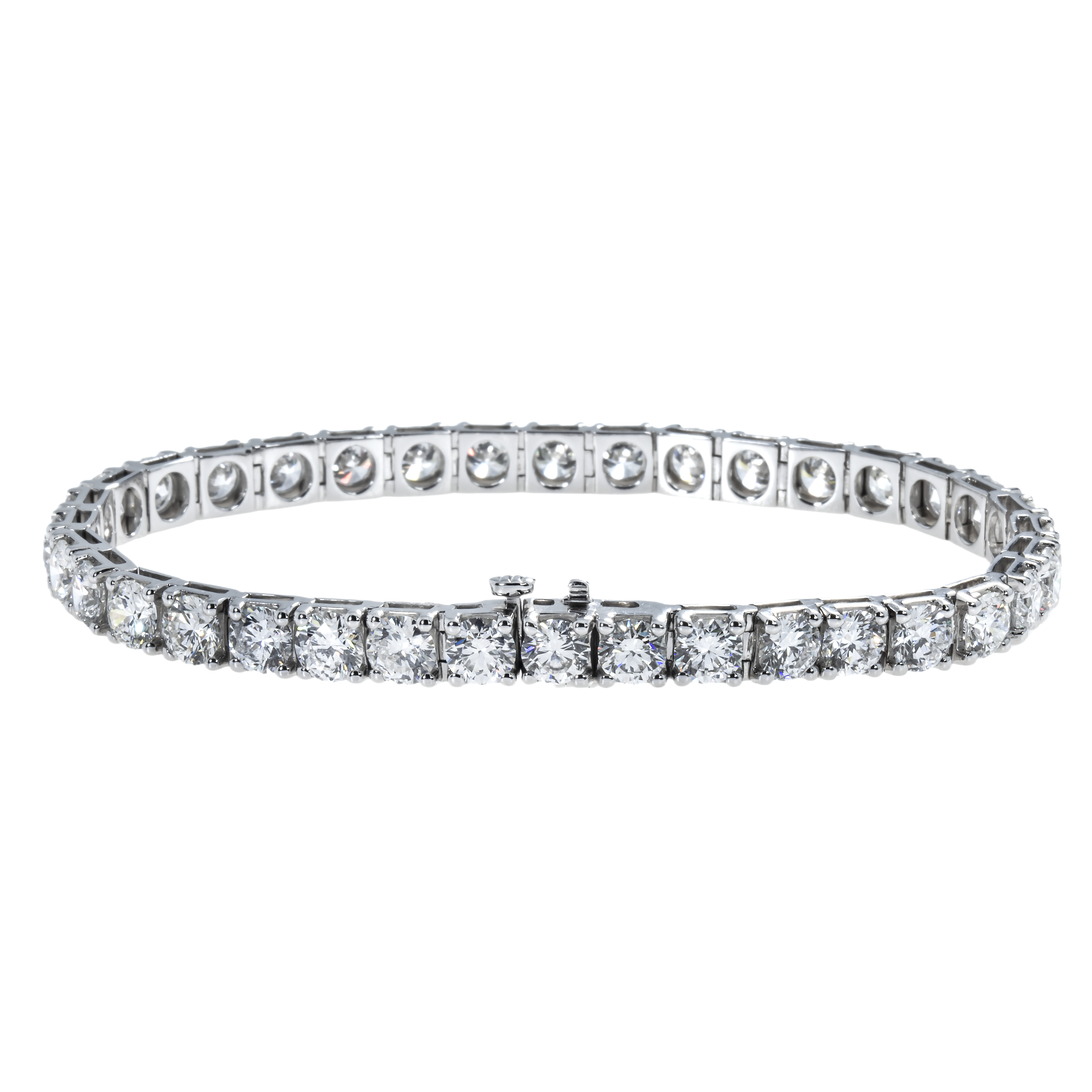 14K White Gold Round Diamond Tennnis Bracelet 14.98Ct Bracelets