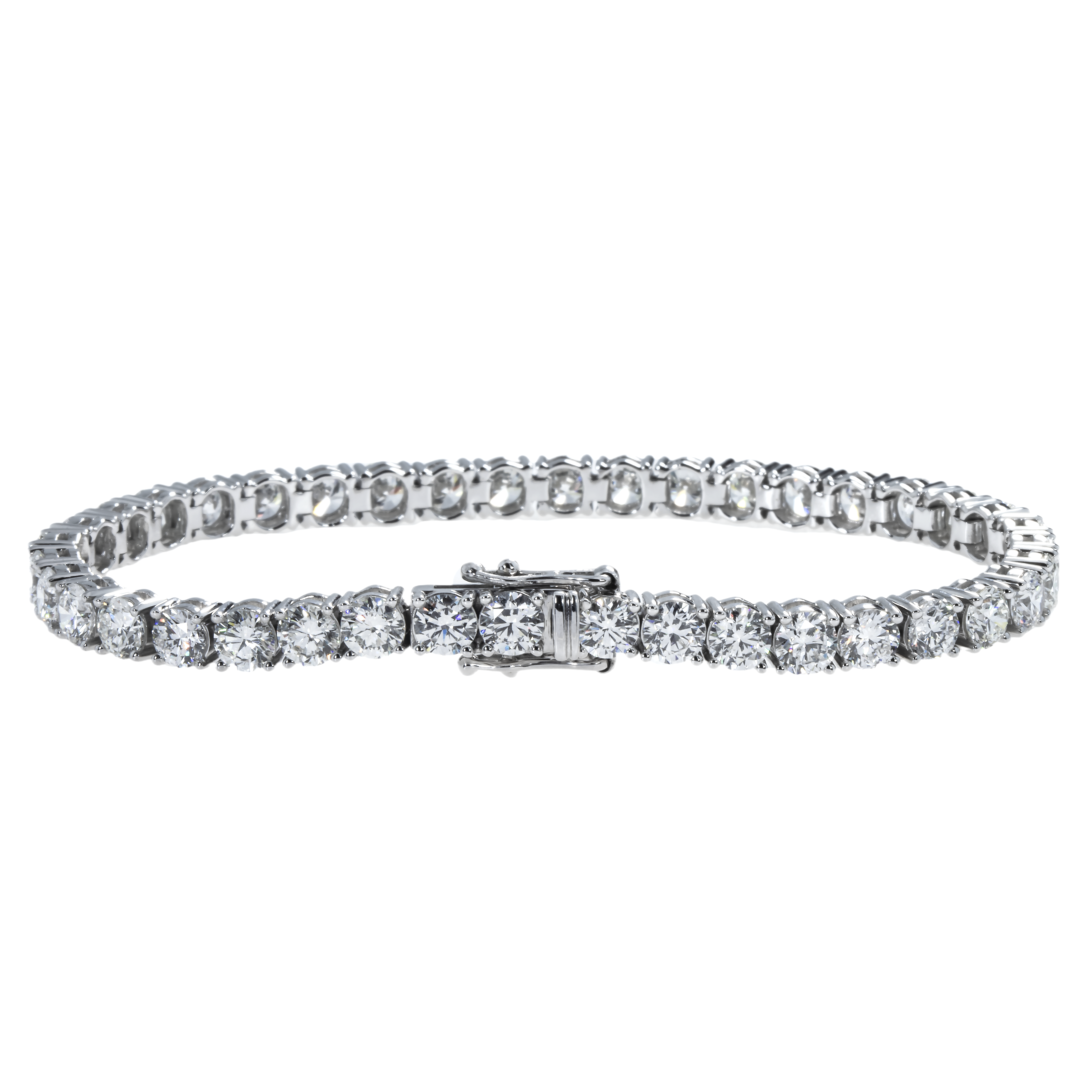 14K White Gold Round Diamond Tennis Bracelet 12.46Ct Bracelets