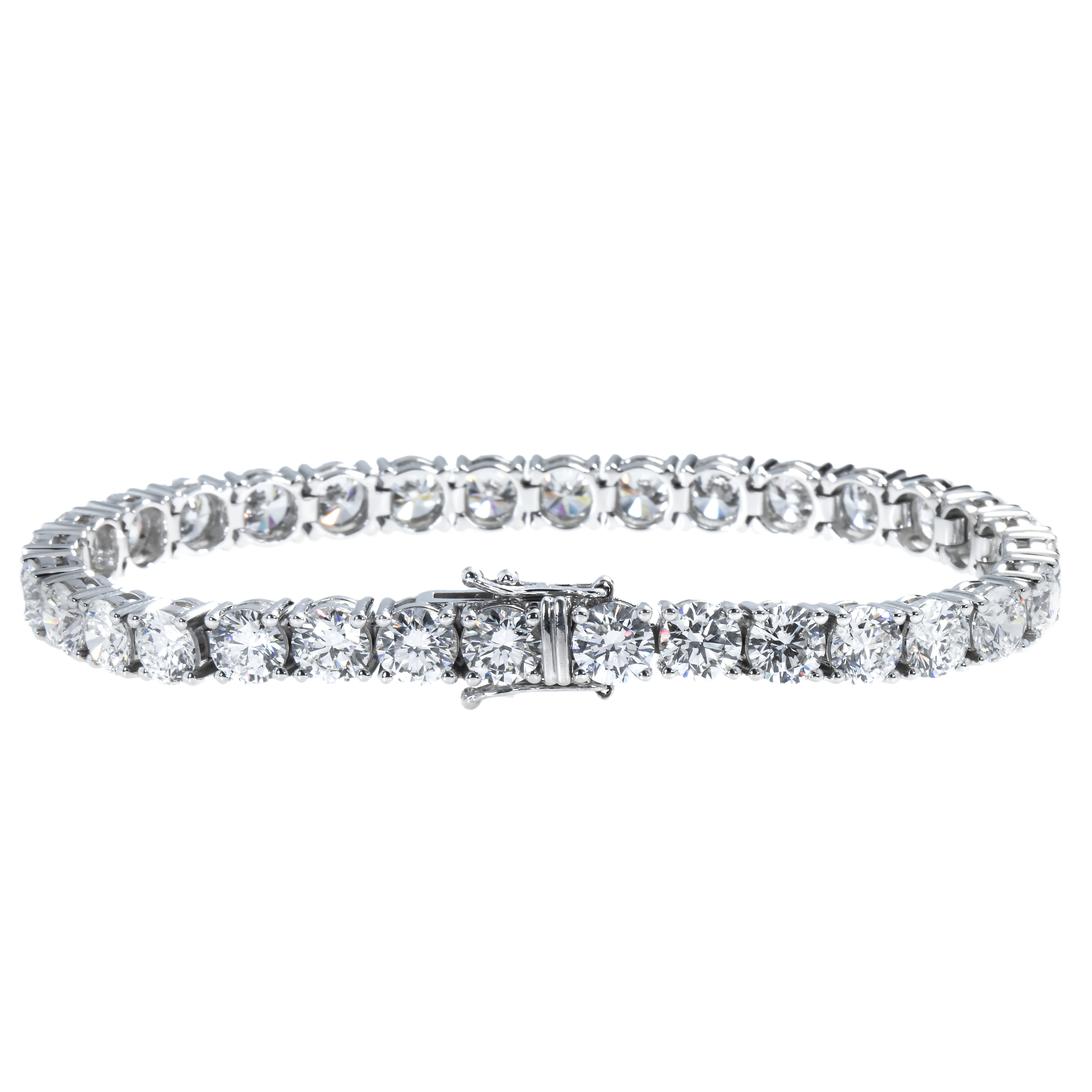14K White Gold Round Diamond Tennis Bracelet 20.08Ct Bracelets