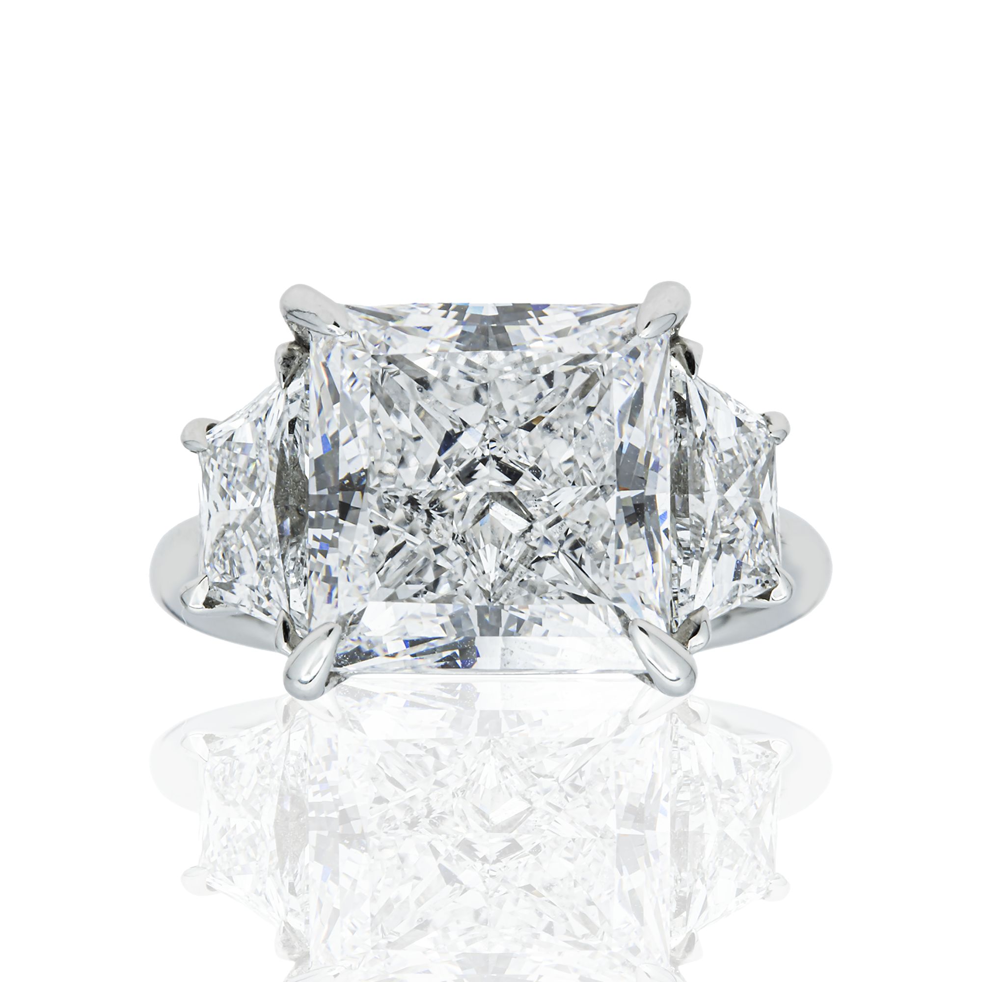 Platinum 8.02ct Radiant Diamond Engagement Ring 9.68ctw