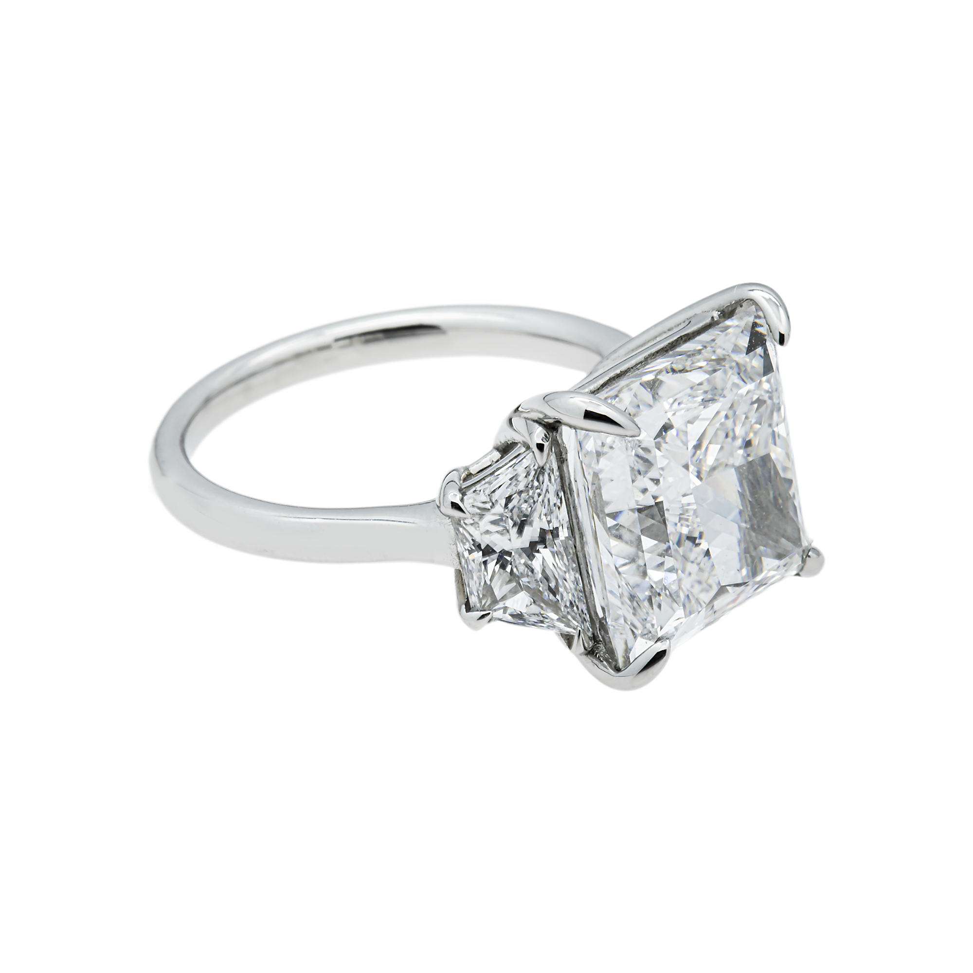 Platinum 8.02ct Radiant Diamond Engagement Ring 9.68ctw