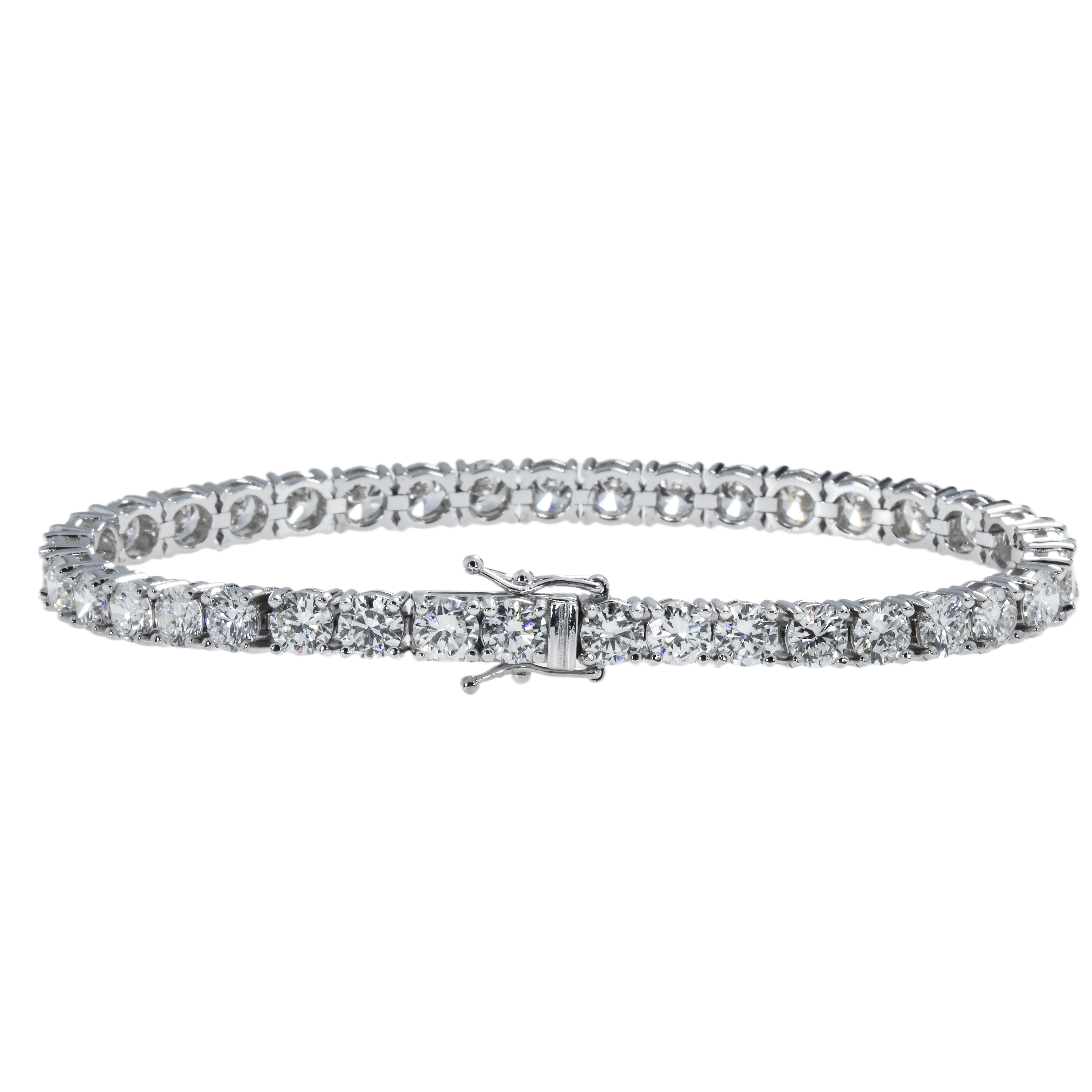14K White Gold Round Diamond Tennis Bracelet 12.30Ct Bracelets