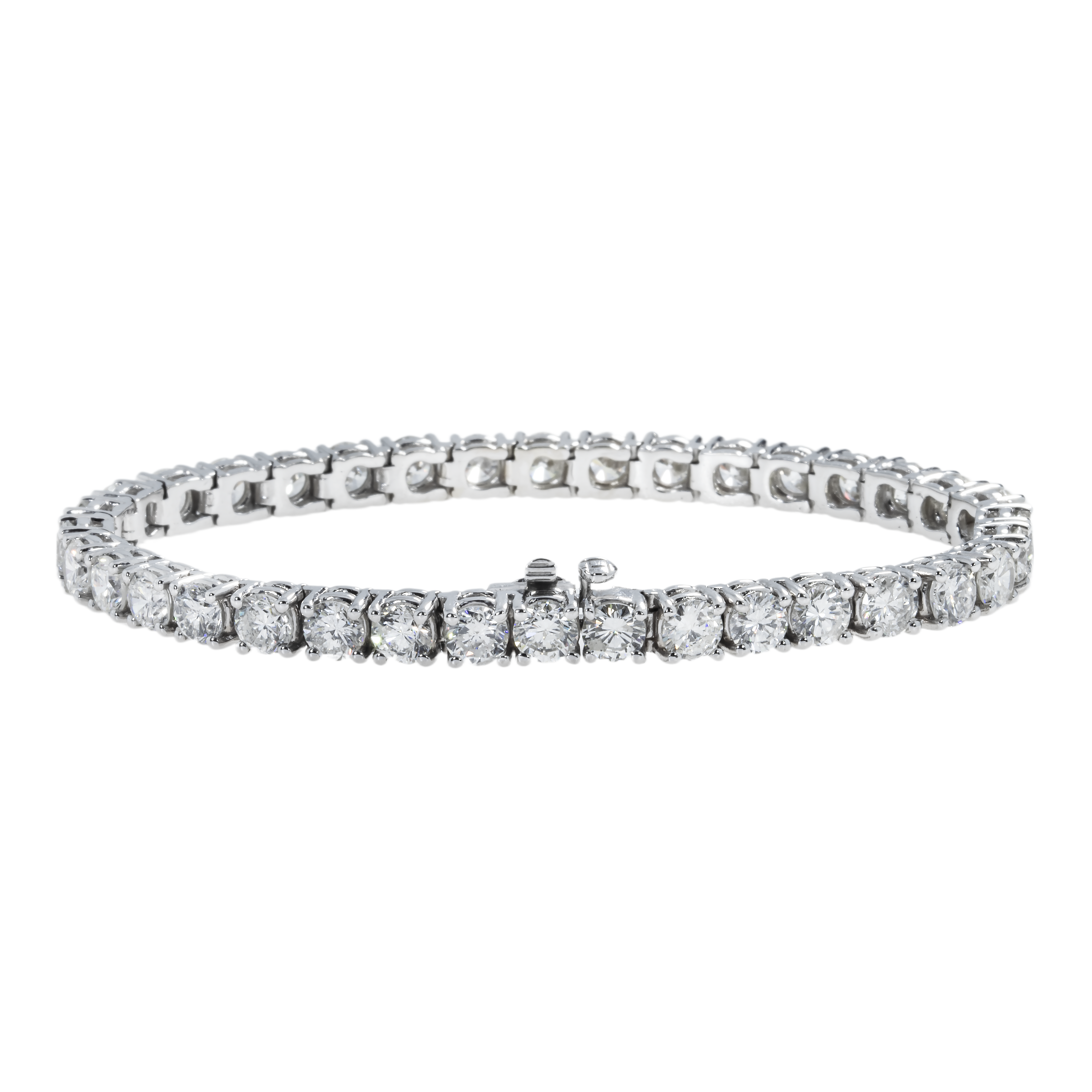 14K White Gold Round Diamond Tennis Bracelet 14.12Ct Bracelets