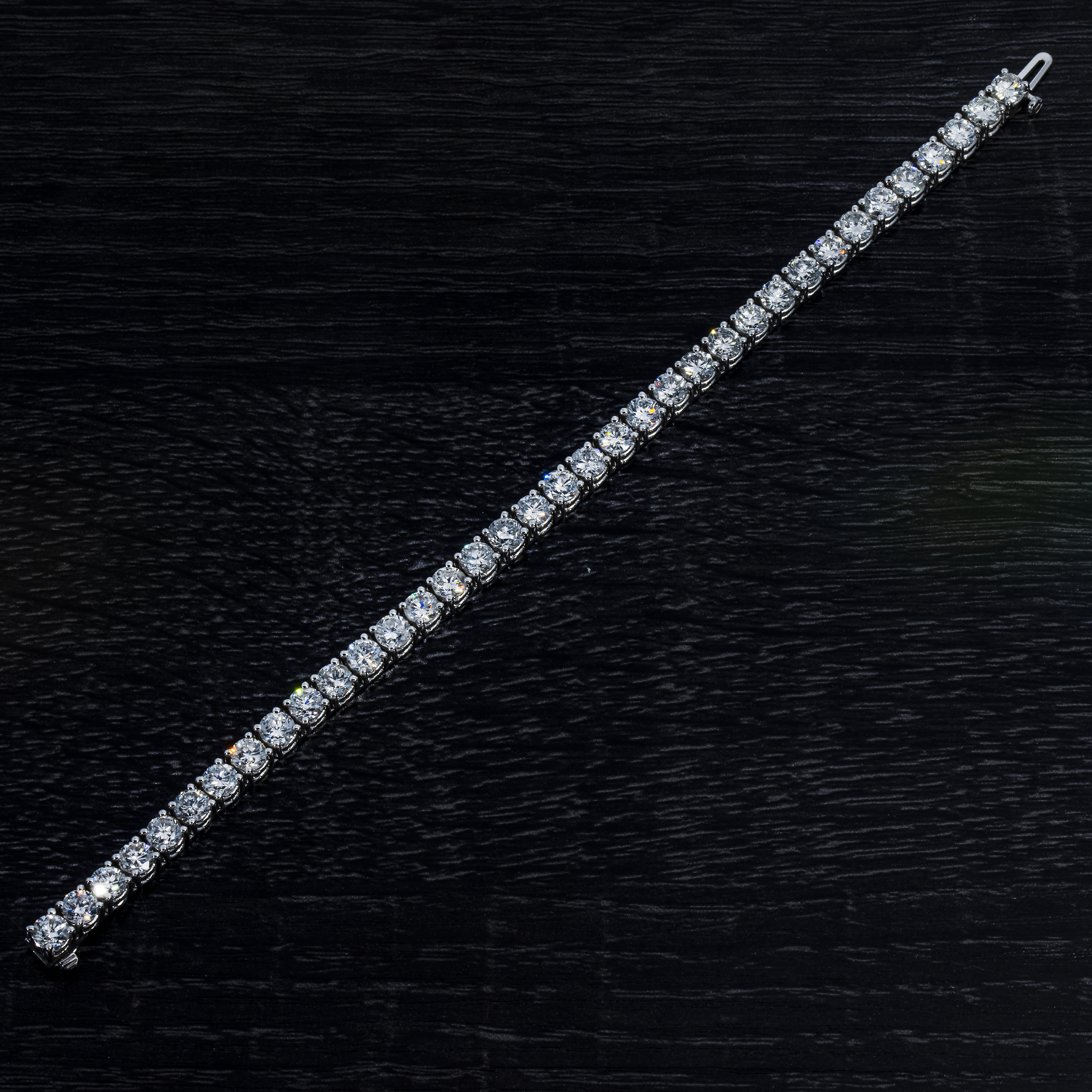 14K White Gold Round Diamond Tennis Bracelet 14.12Ct Bracelets