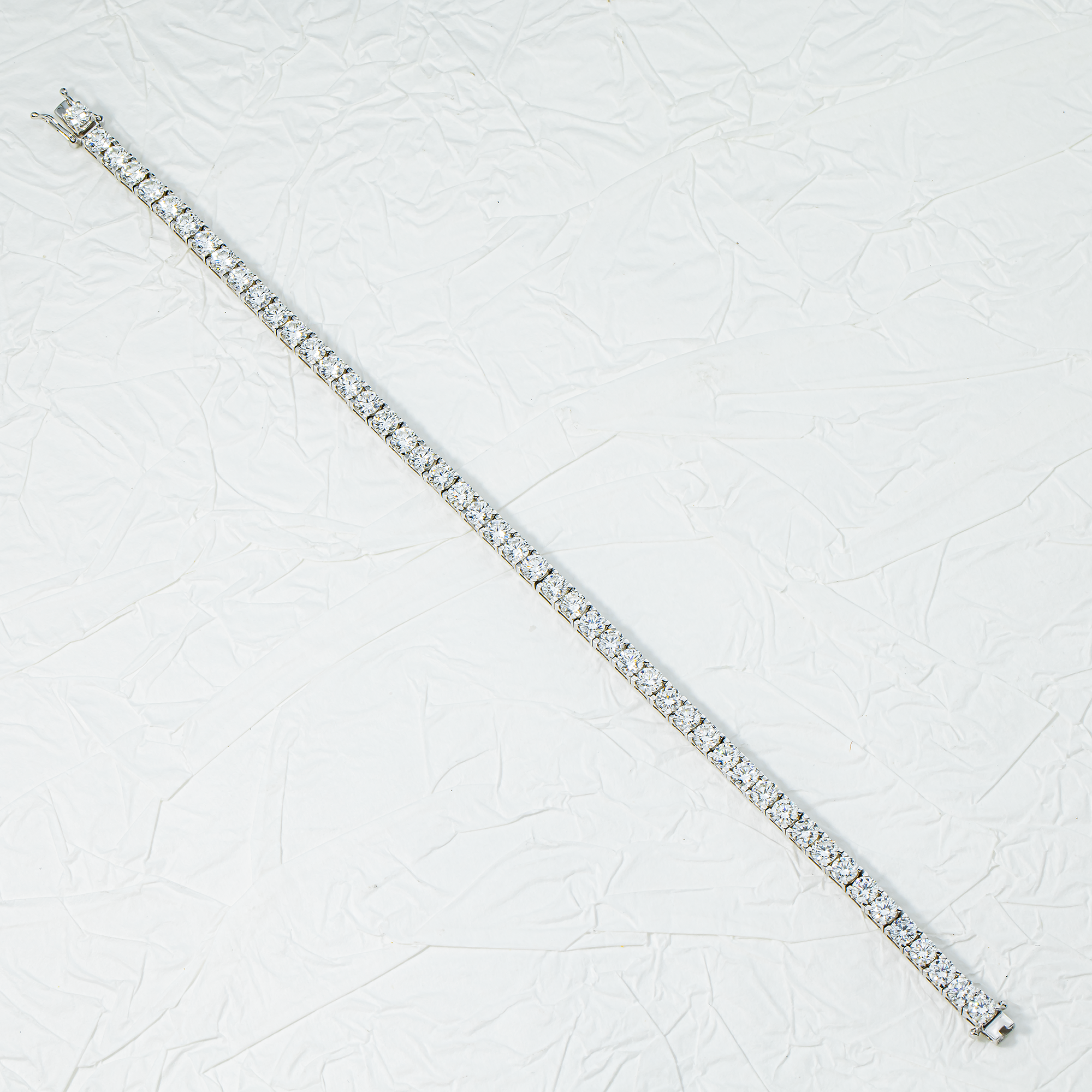 White Gold Round Diamond Tennis Bracelet 10.02ct