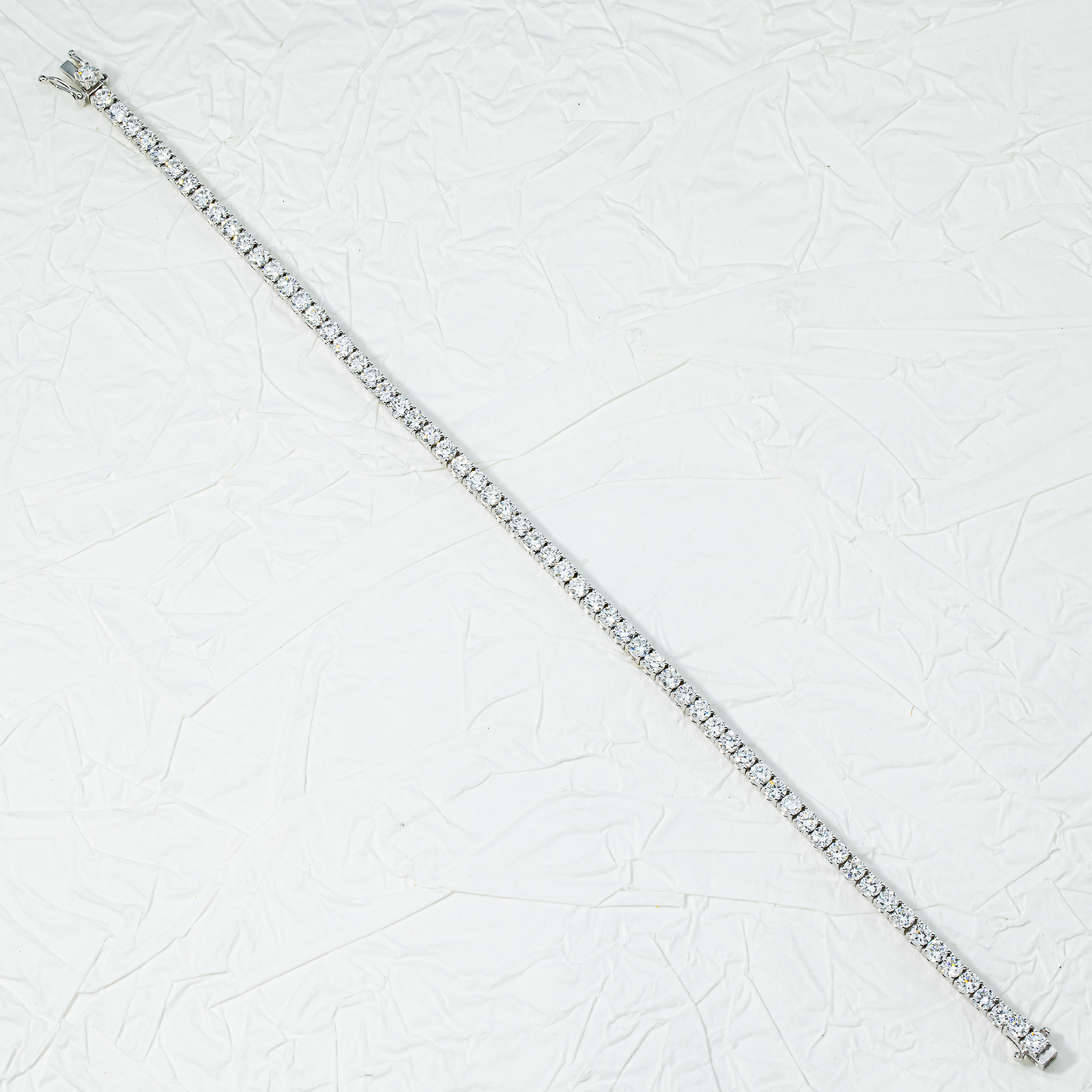 White Gold Round Diamond Tennis Bracelet 6.02ct