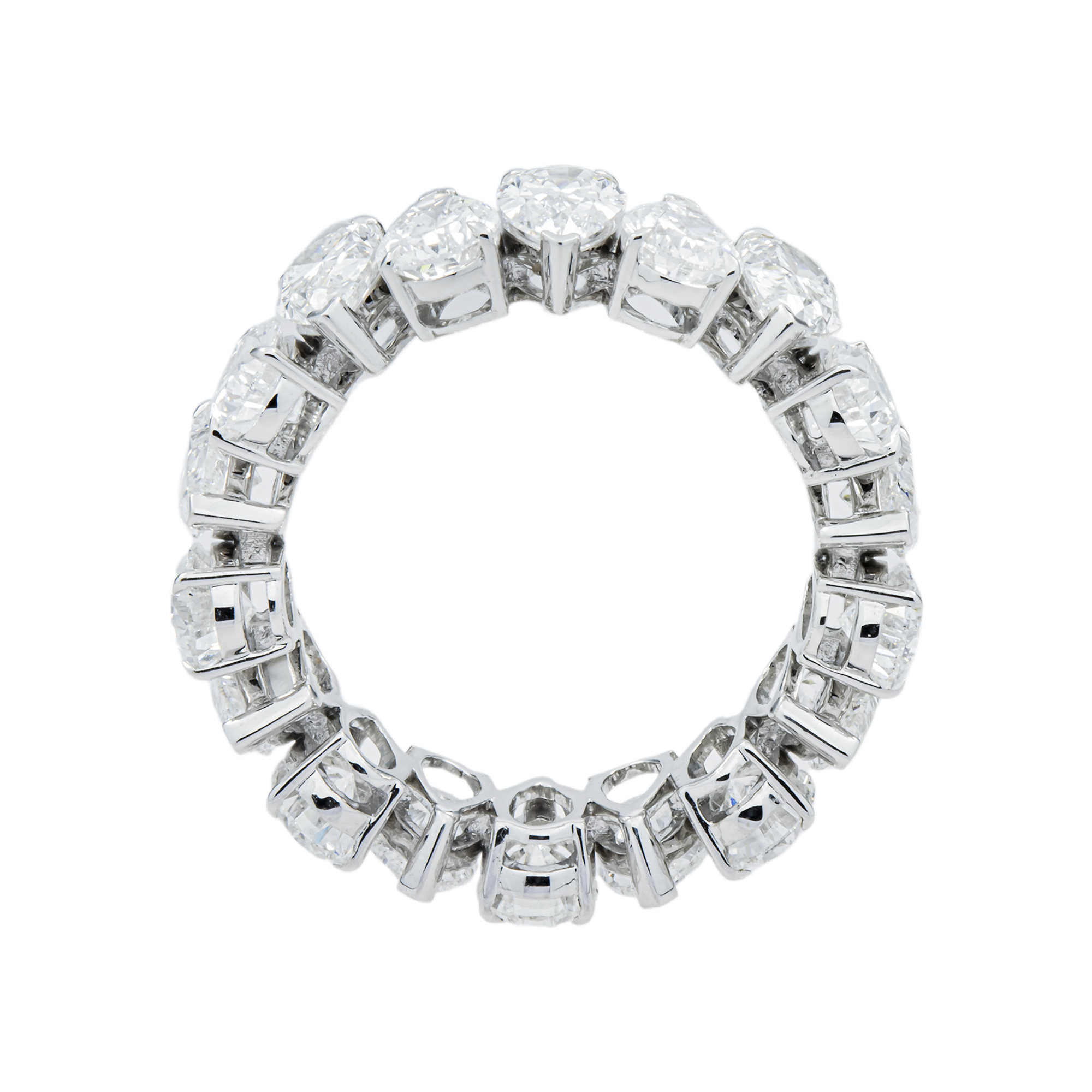 14K White Gold Pear Cut Diamond Eternity Ring 9.52ct (size 8.5)