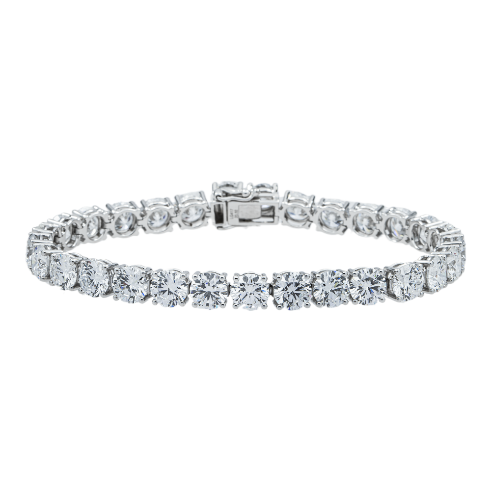 White Gold Round Diamond Tennis Bracelet 20.32ct