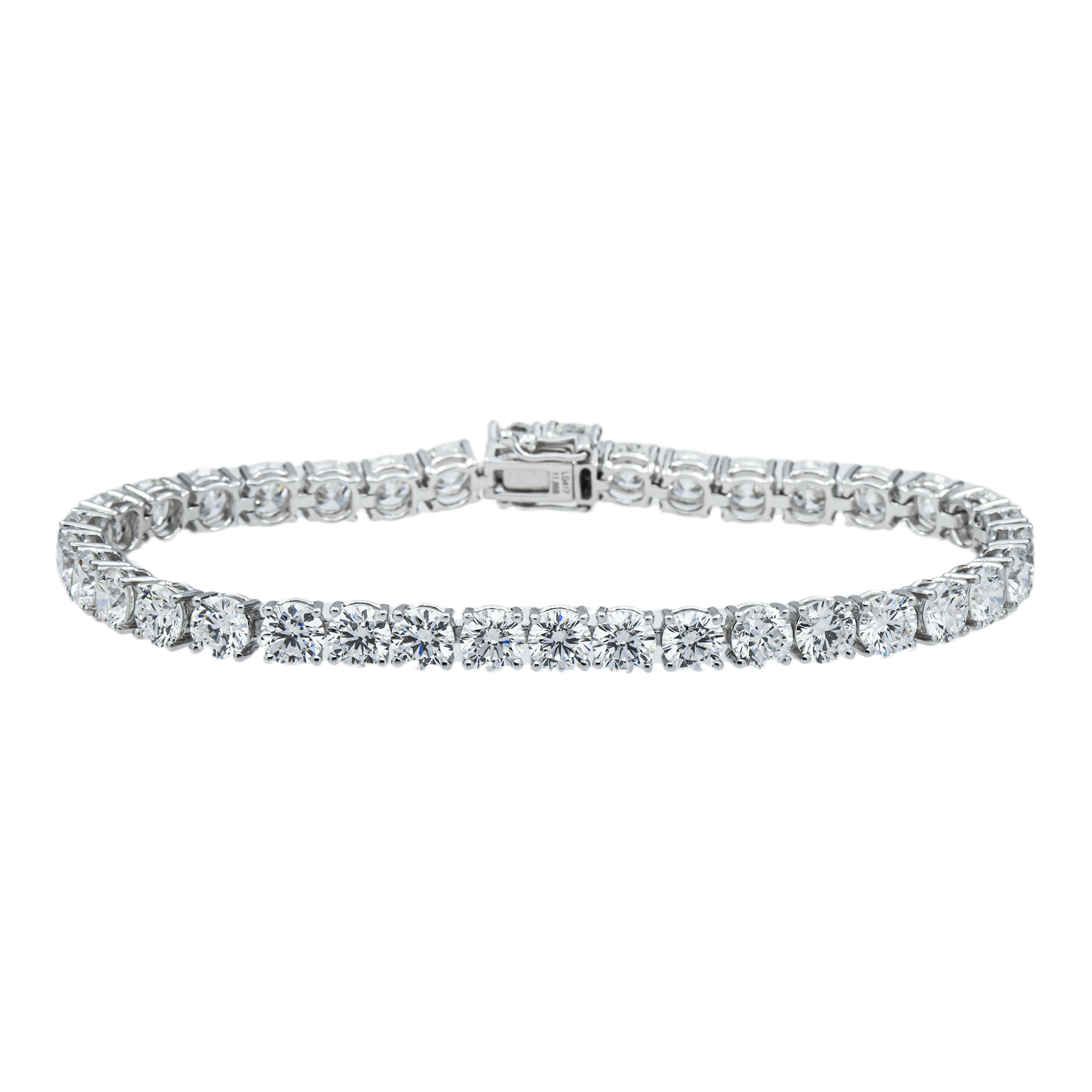 White Gold  Round Diamond Tennis Bracelet 11.87ct (6"-8")