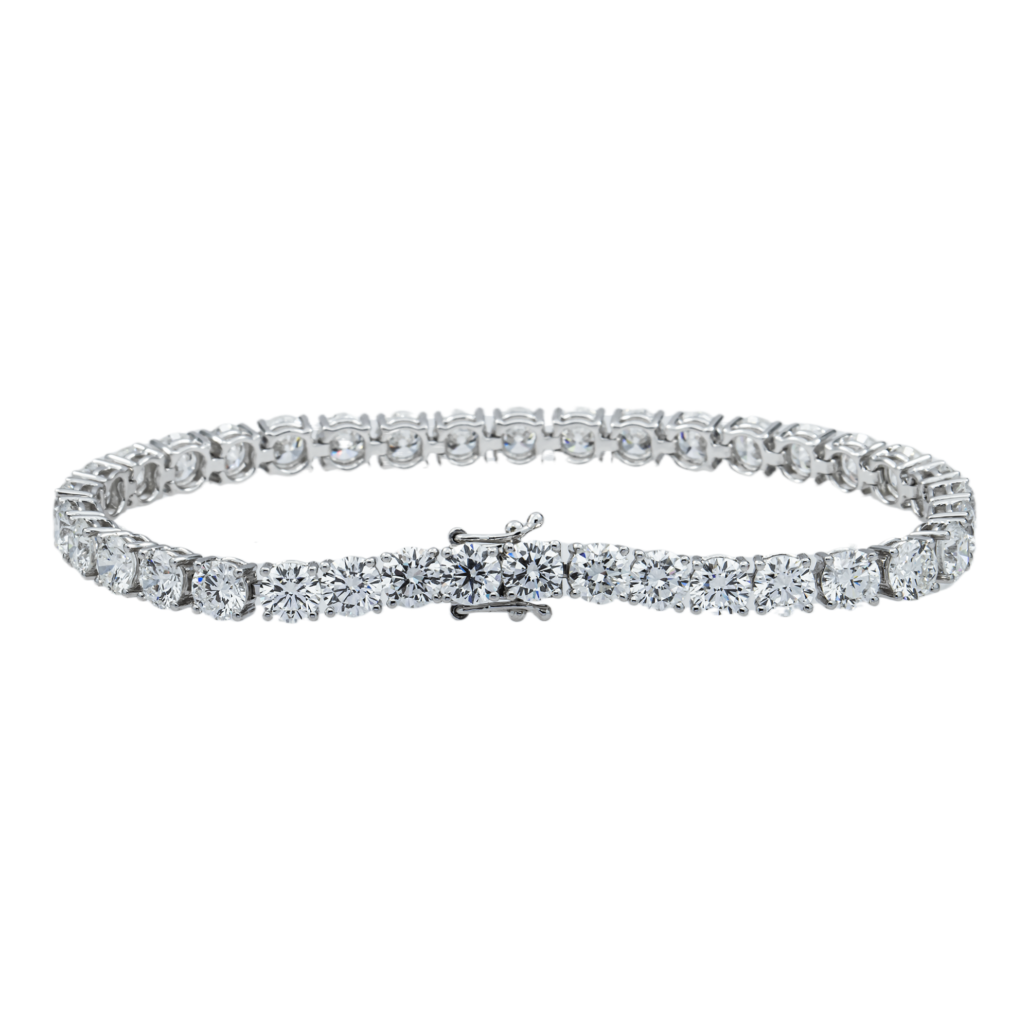 White Gold  Round Diamond Tennis Bracelet 11.87ct (6"-8")