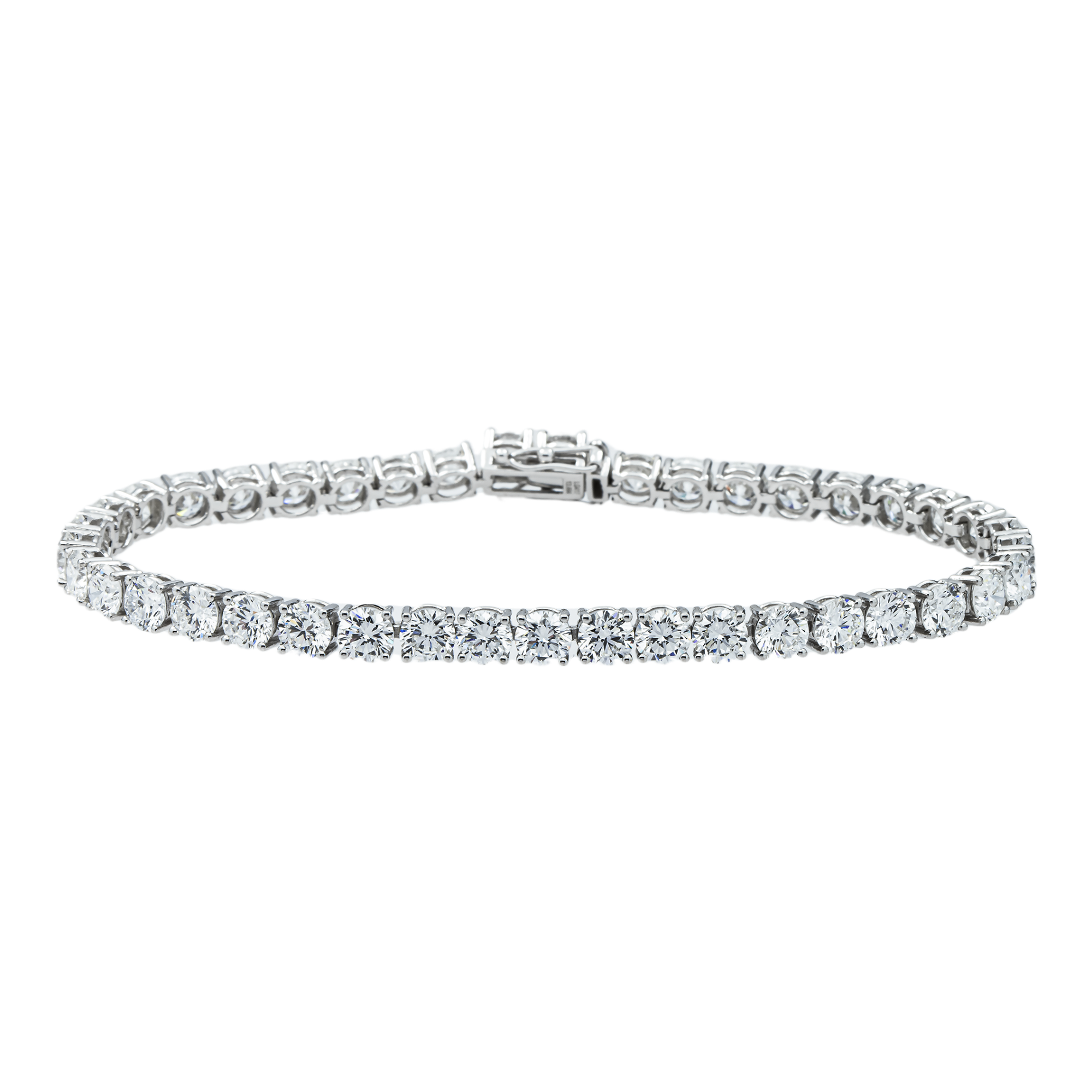 White Gold Round Diamond Tennis Bracelet 14ct (6"-8")
