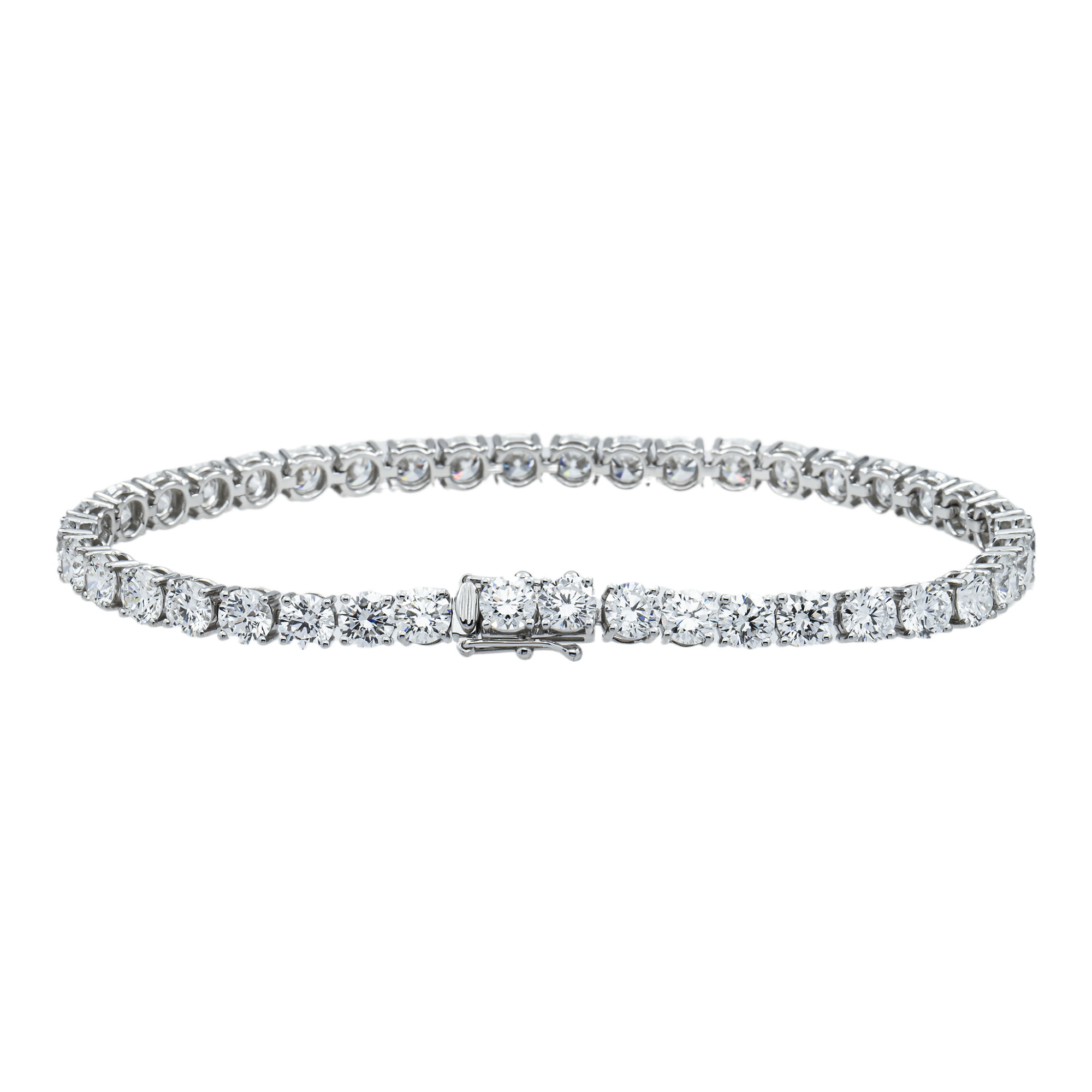 White Gold Round Diamond Tennis Bracelet 14ct (6"-8")