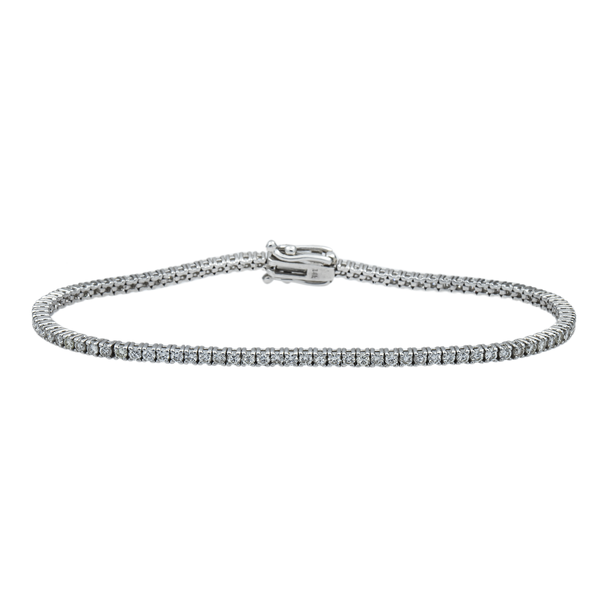 14K Gold Round Diamond Tennis Bracelet 2.0ct (Also available in Yellow or Rose Gold)