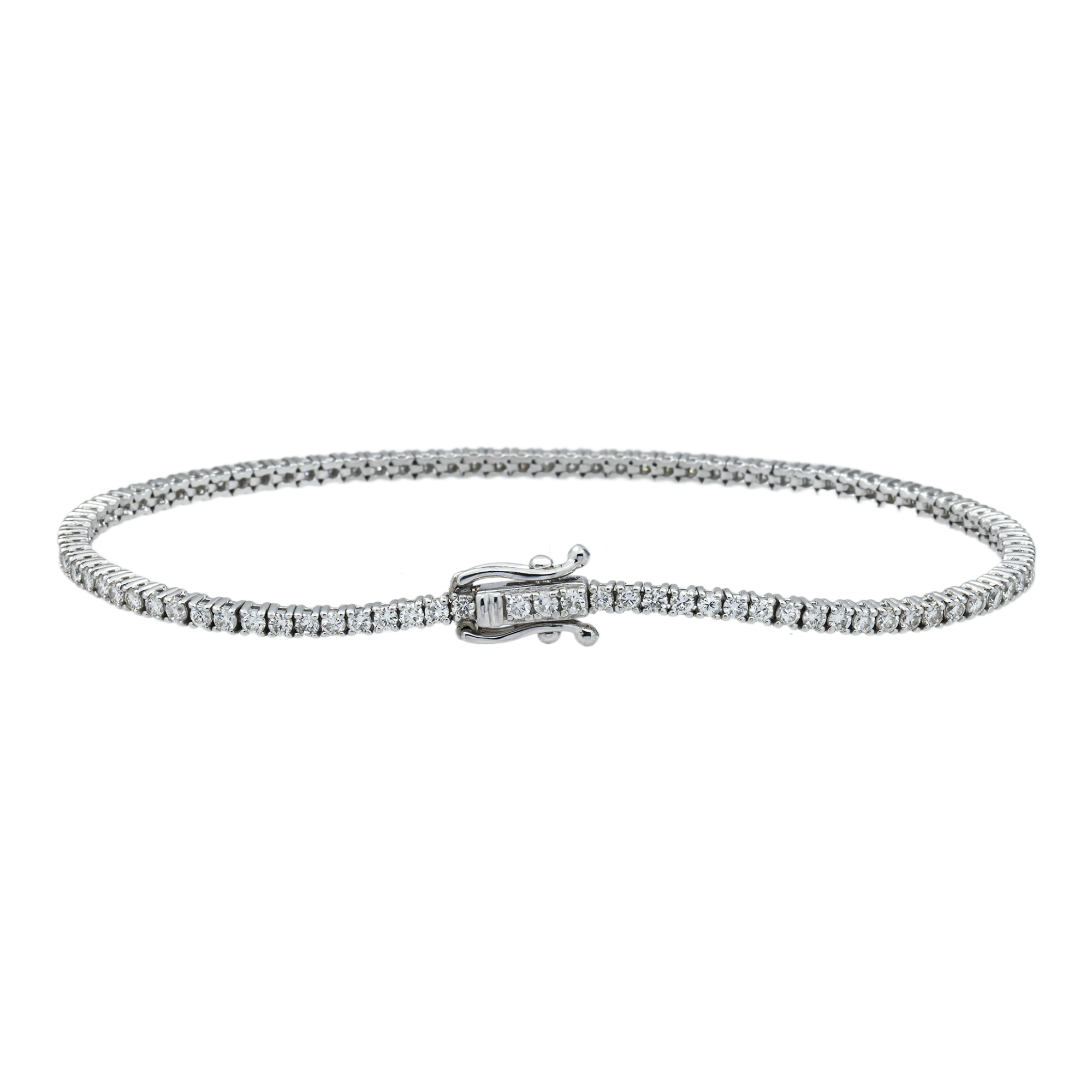 14K Gold Round Diamond Tennis Bracelet 2.0ct (Also available in Yellow or Rose Gold)