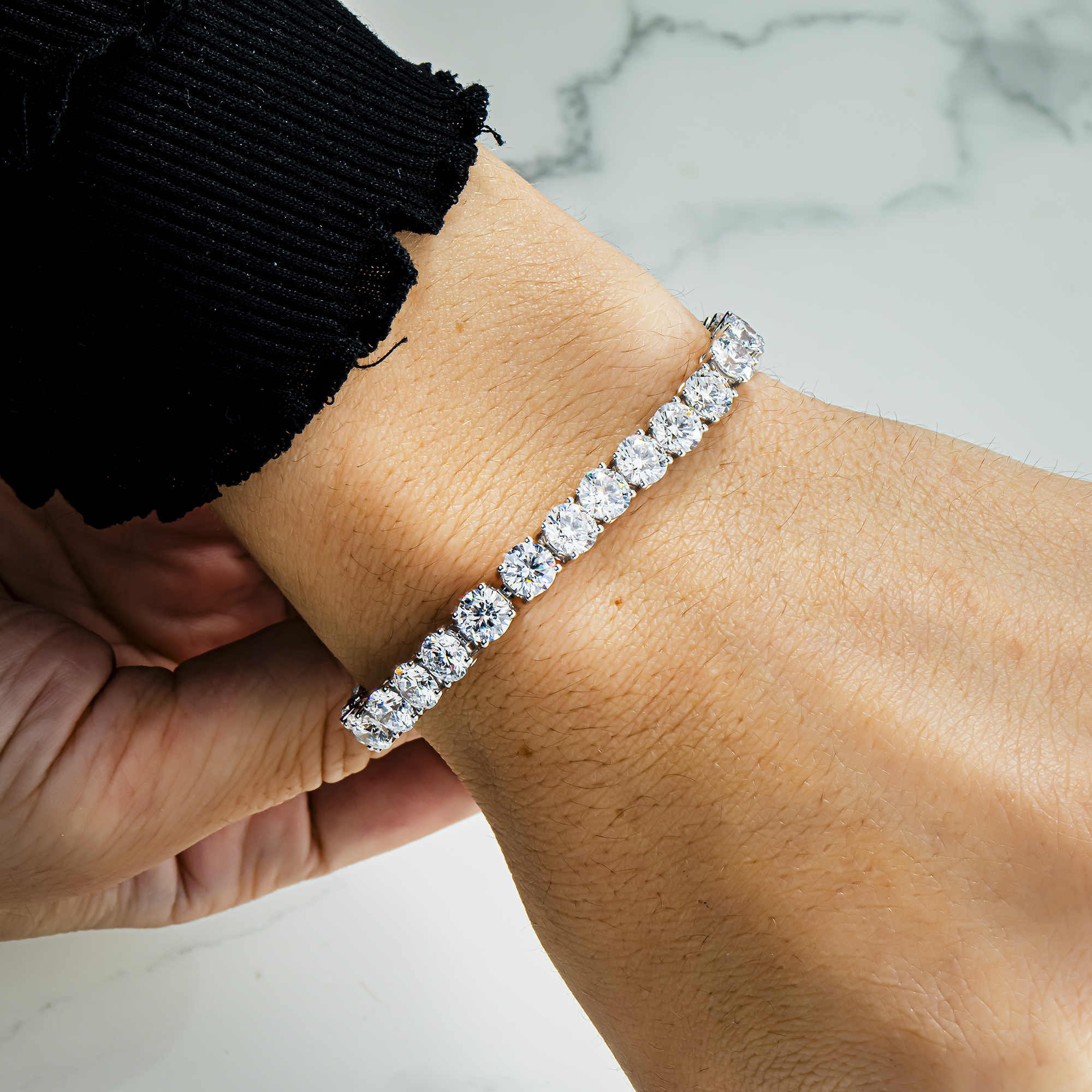 White Gold Round Diamond Tennis Bracelet 20.32ct