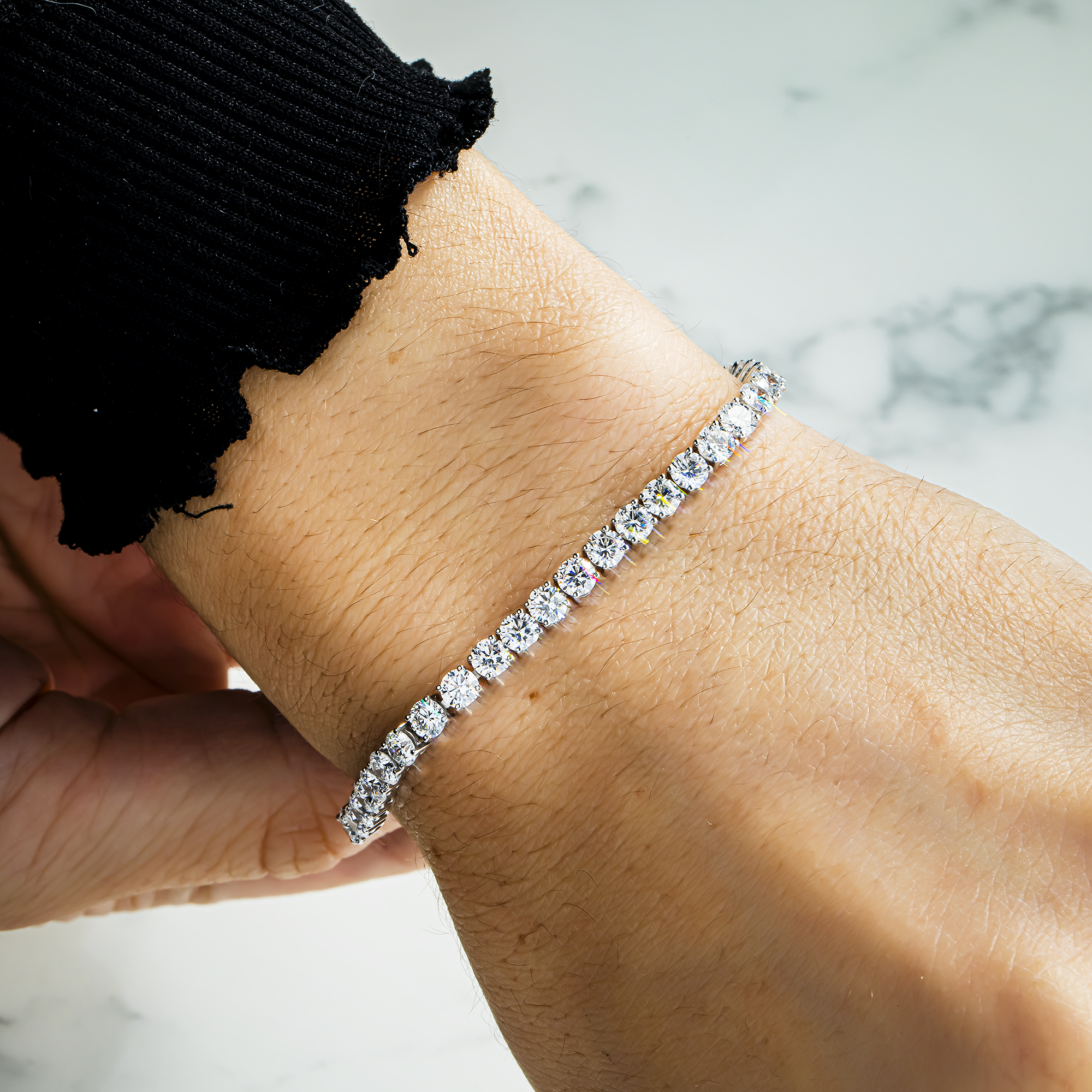 White Gold Round Diamond Tennis Bracelet 8.30ct (6"-8")