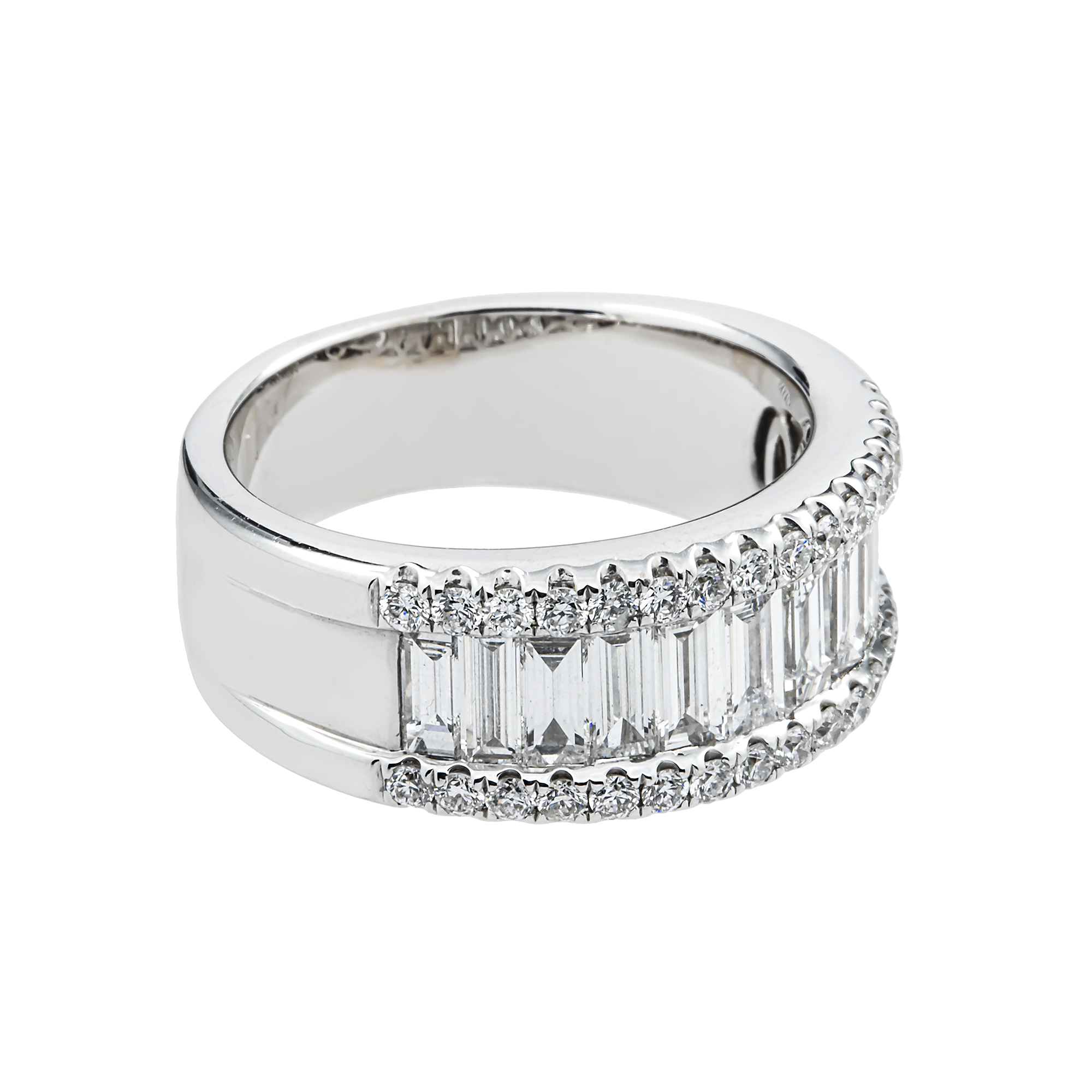 18K White Gold Round & Emerald Cut Diamond Ring 12.83ctw