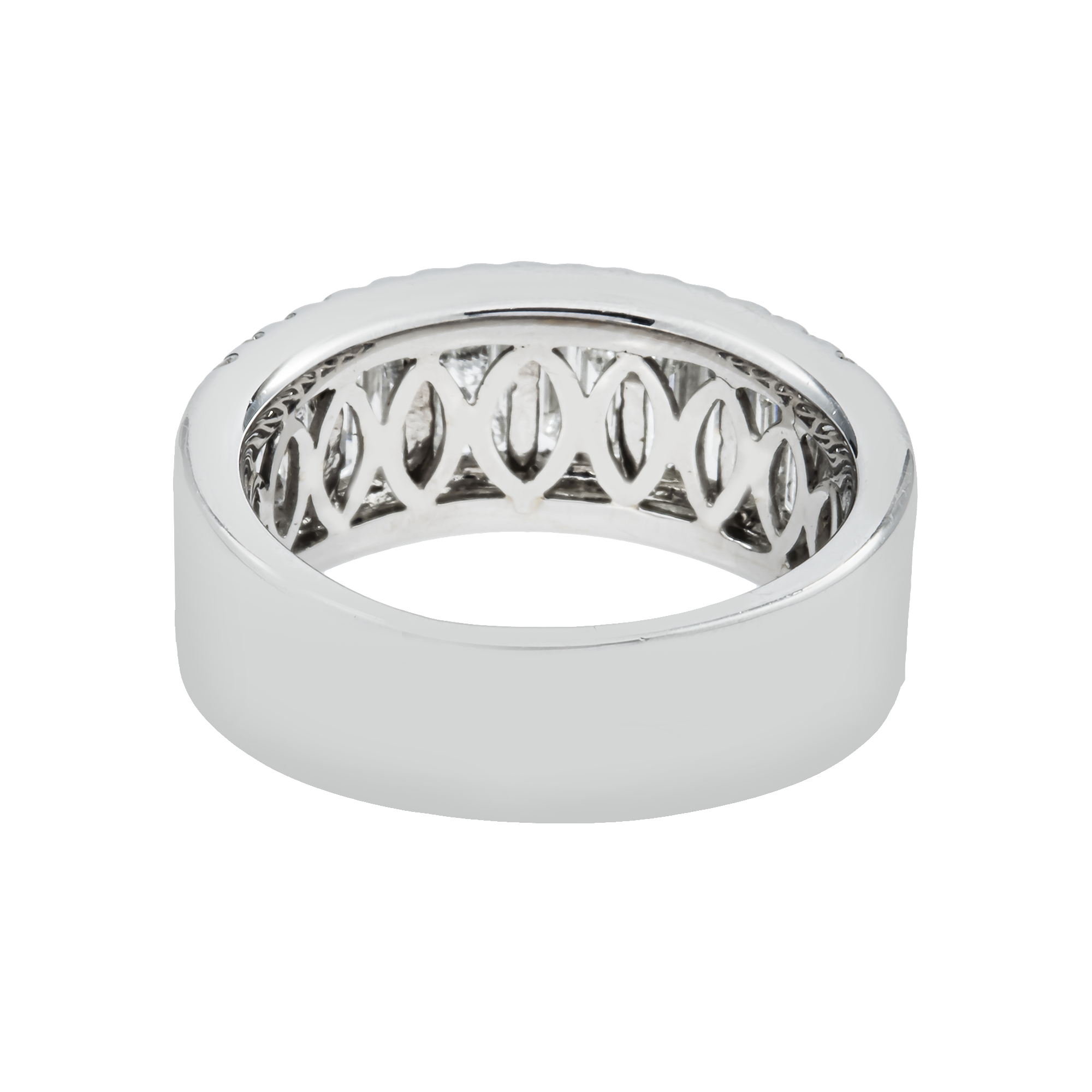 18K White Gold Round & Emerald Cut Diamond Ring 12.83ctw