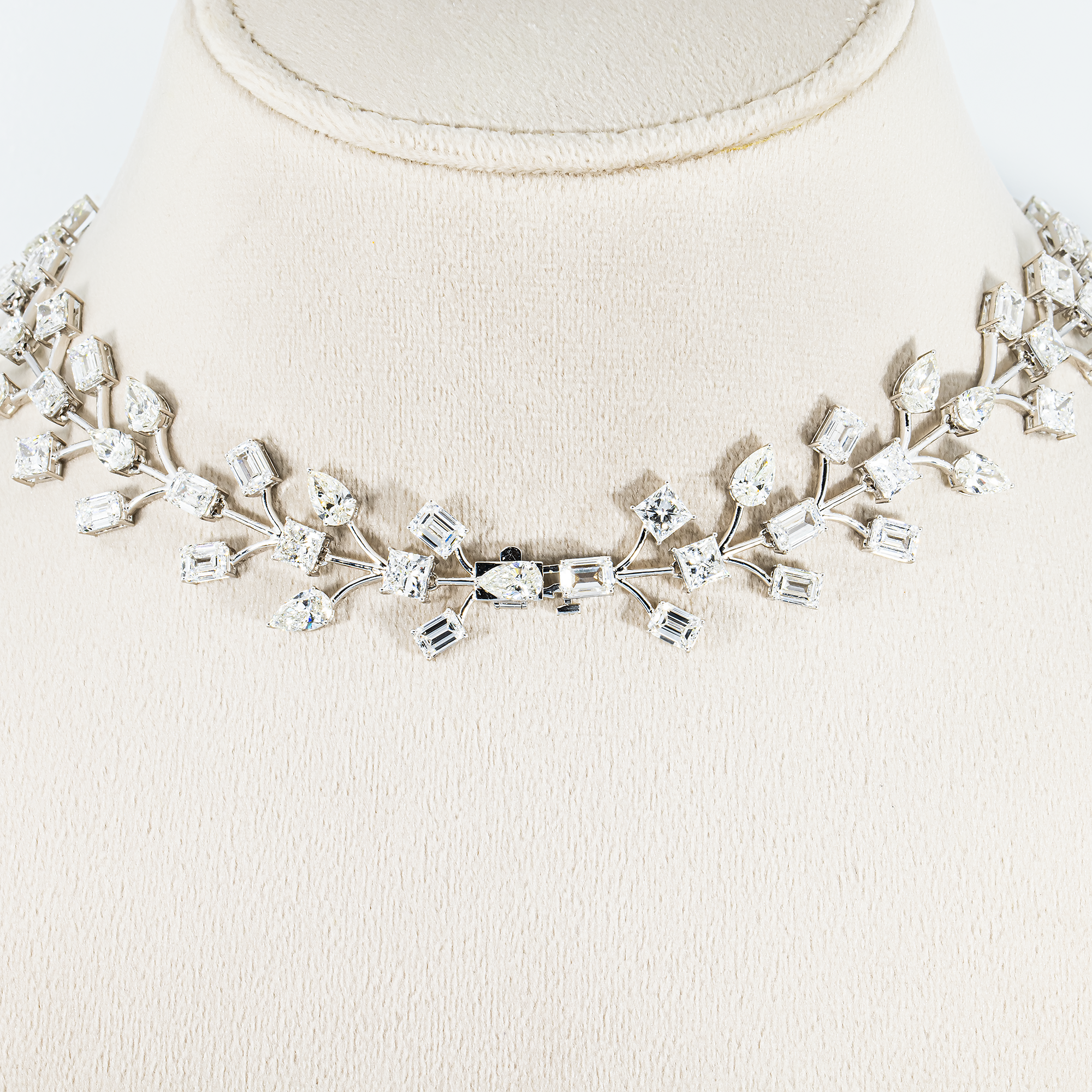 "Blue Ivy" - 18K White Gold Fancy Blue Emerald Diamond Drop Necklace 71.25ct