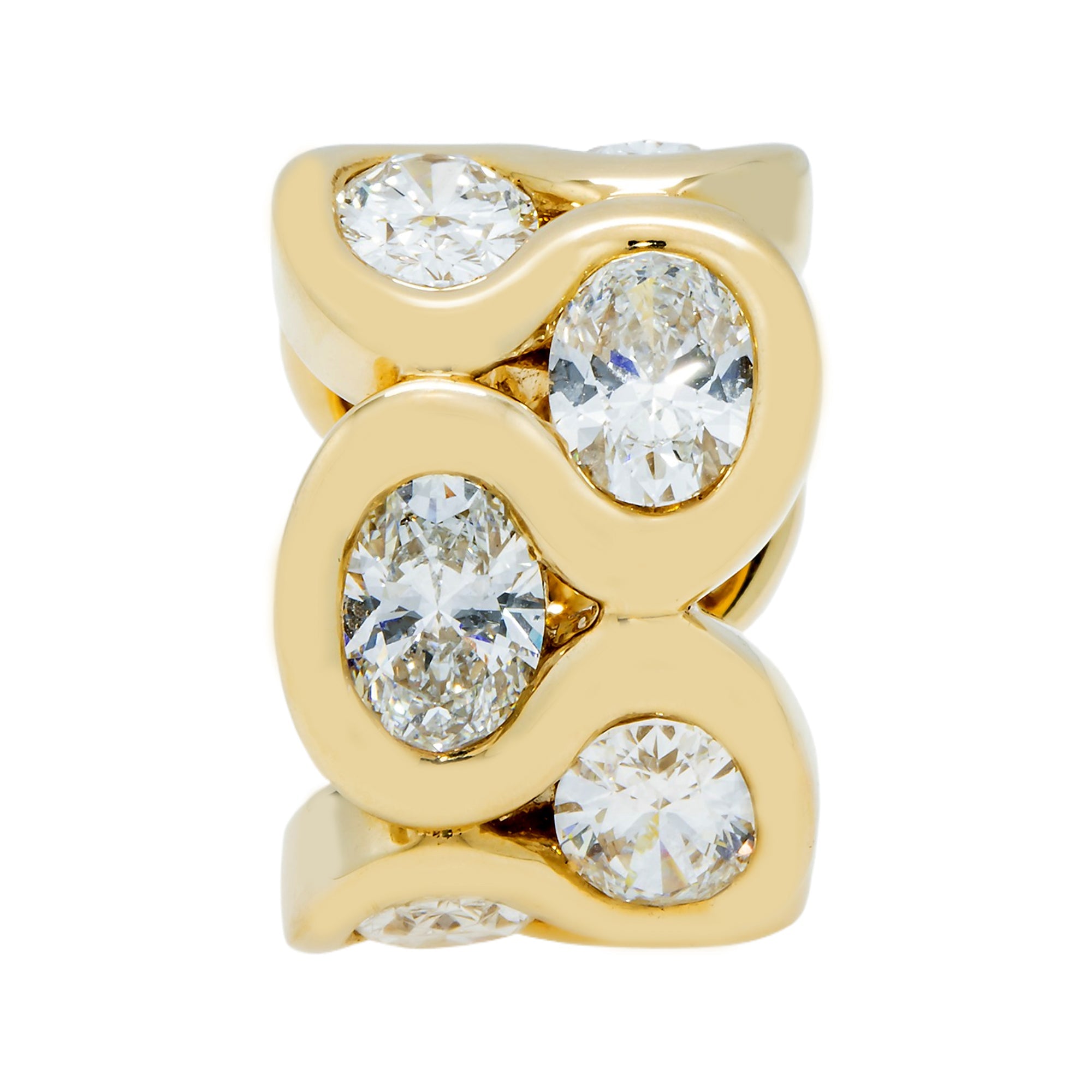 Igi 14K Yellow Gold Oval Diamond Honeycomb Ring 15.47Ct Rings
