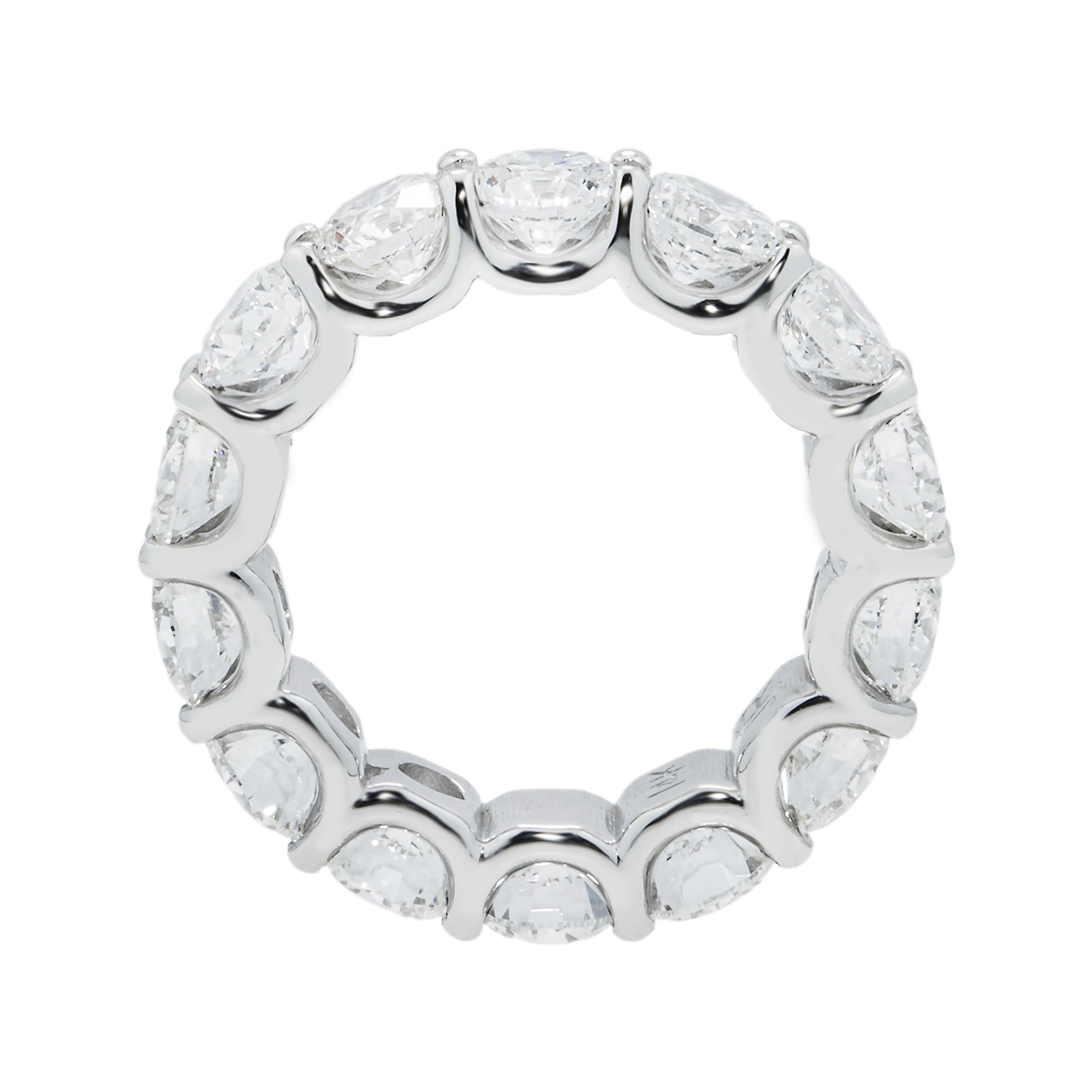 14K White Gold Round Diamond Eternity Ring 7.04Ct Rings