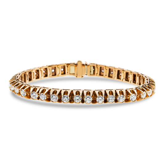 14K Rose Gold Round Diamond Tennis Bracelet 11.40ct